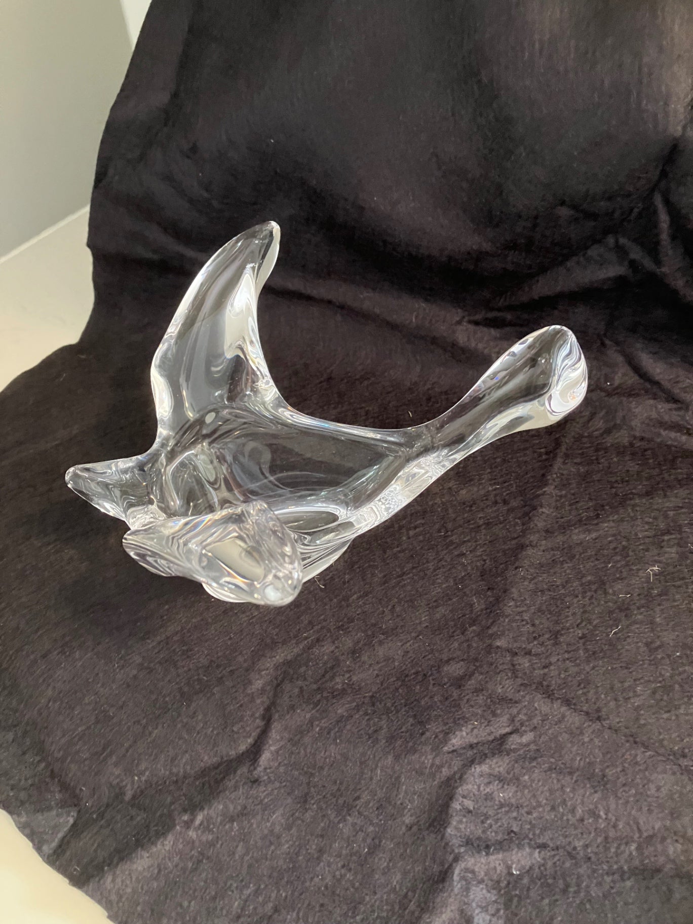 Heavy lead glass dove dish
