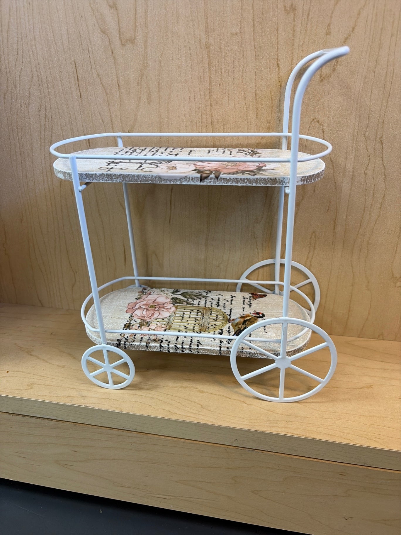 Mini white cart with decals