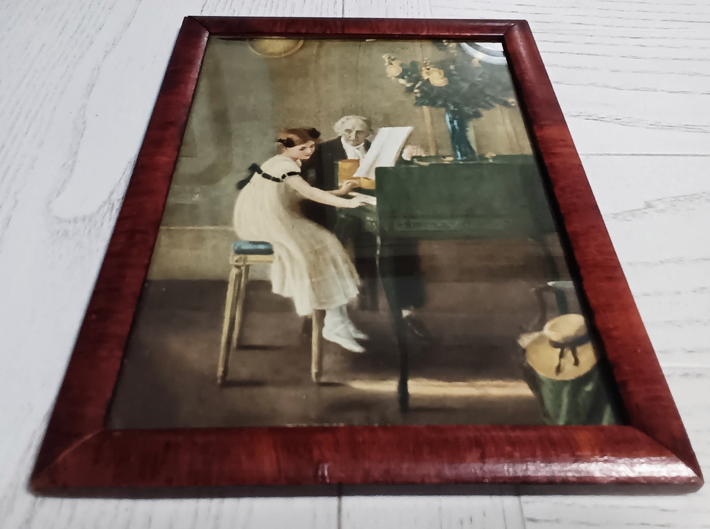 Antique Litho 'The First Piano Lesson'