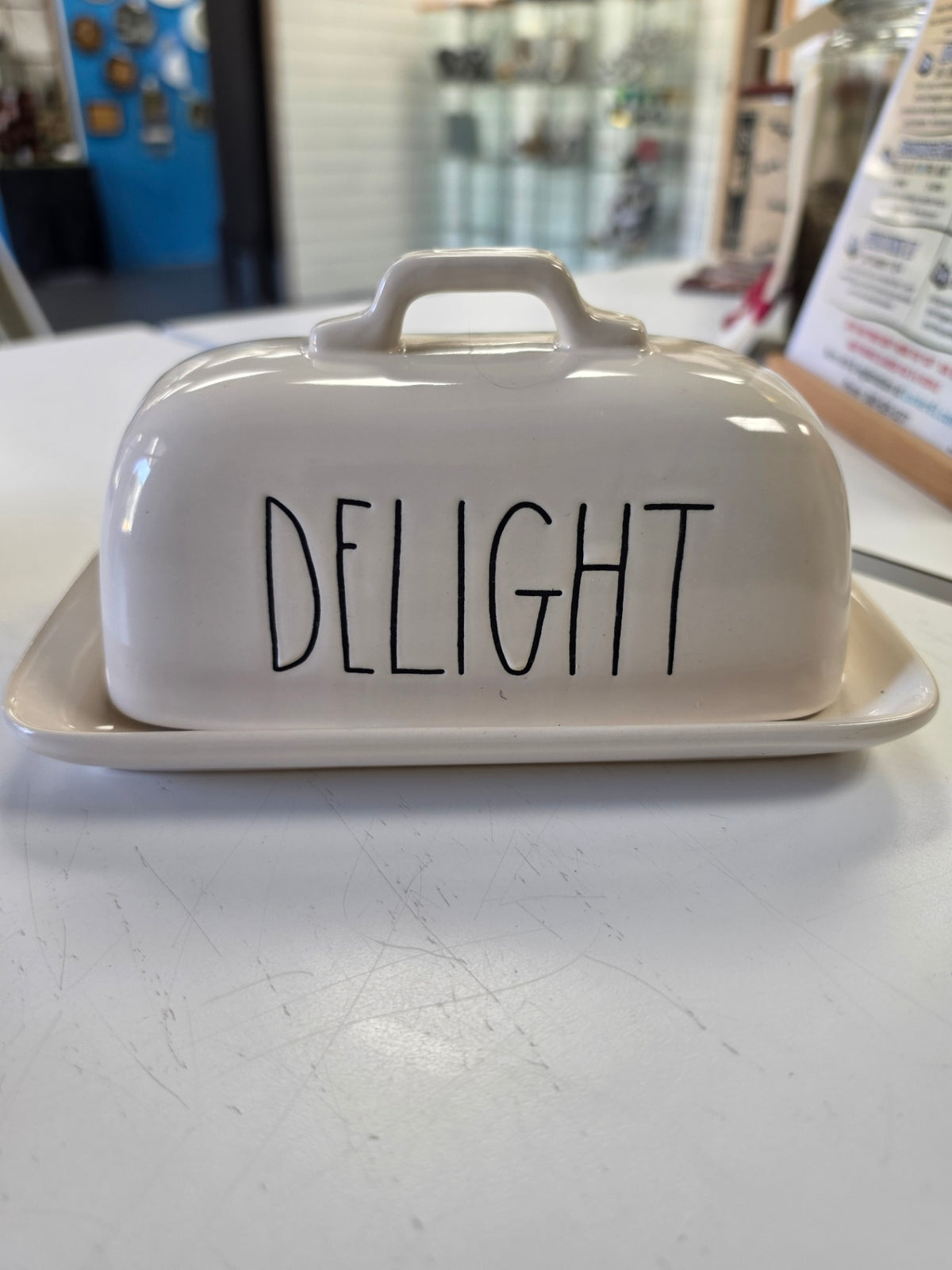 Rae Dunn Delight butter dish