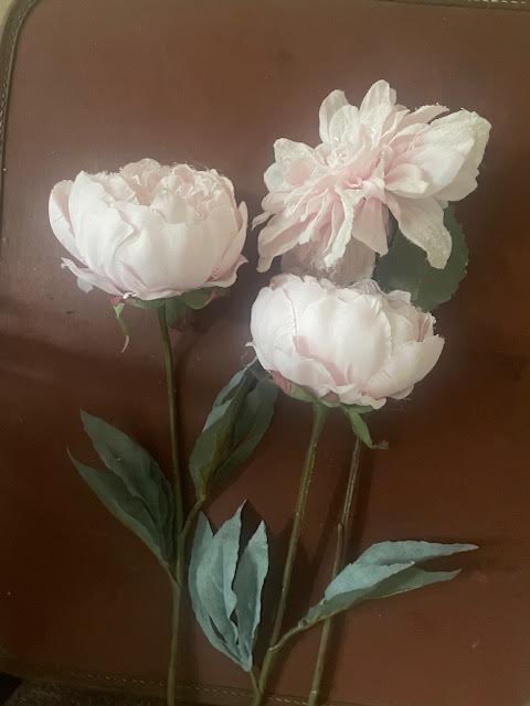3 Silk Peonies