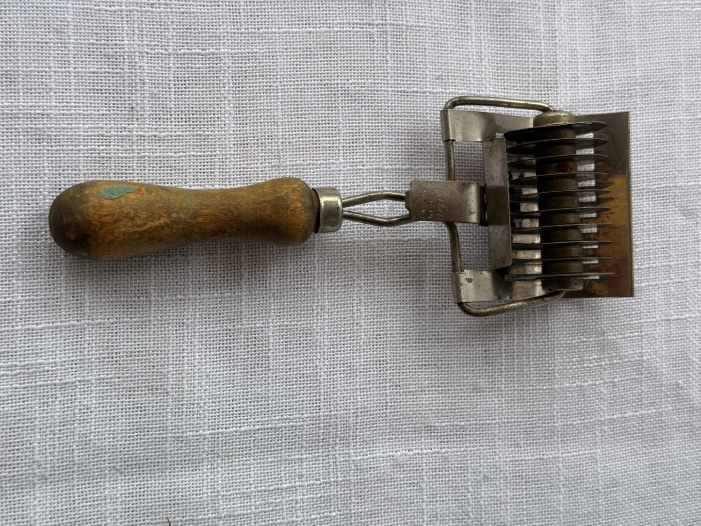 Vintage Multi-Wheel Pastry, Pasta, and Noodle Cutter with Wooden Handle - Made in England