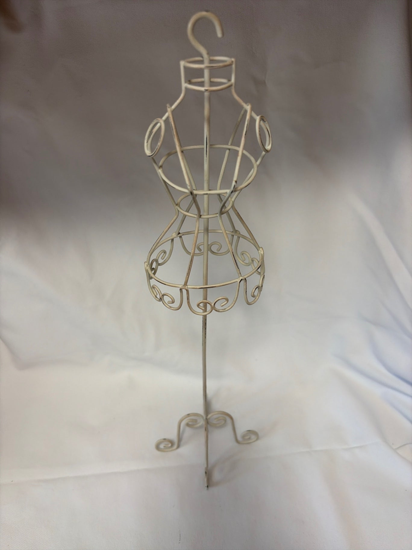 16” white metal mini dress form