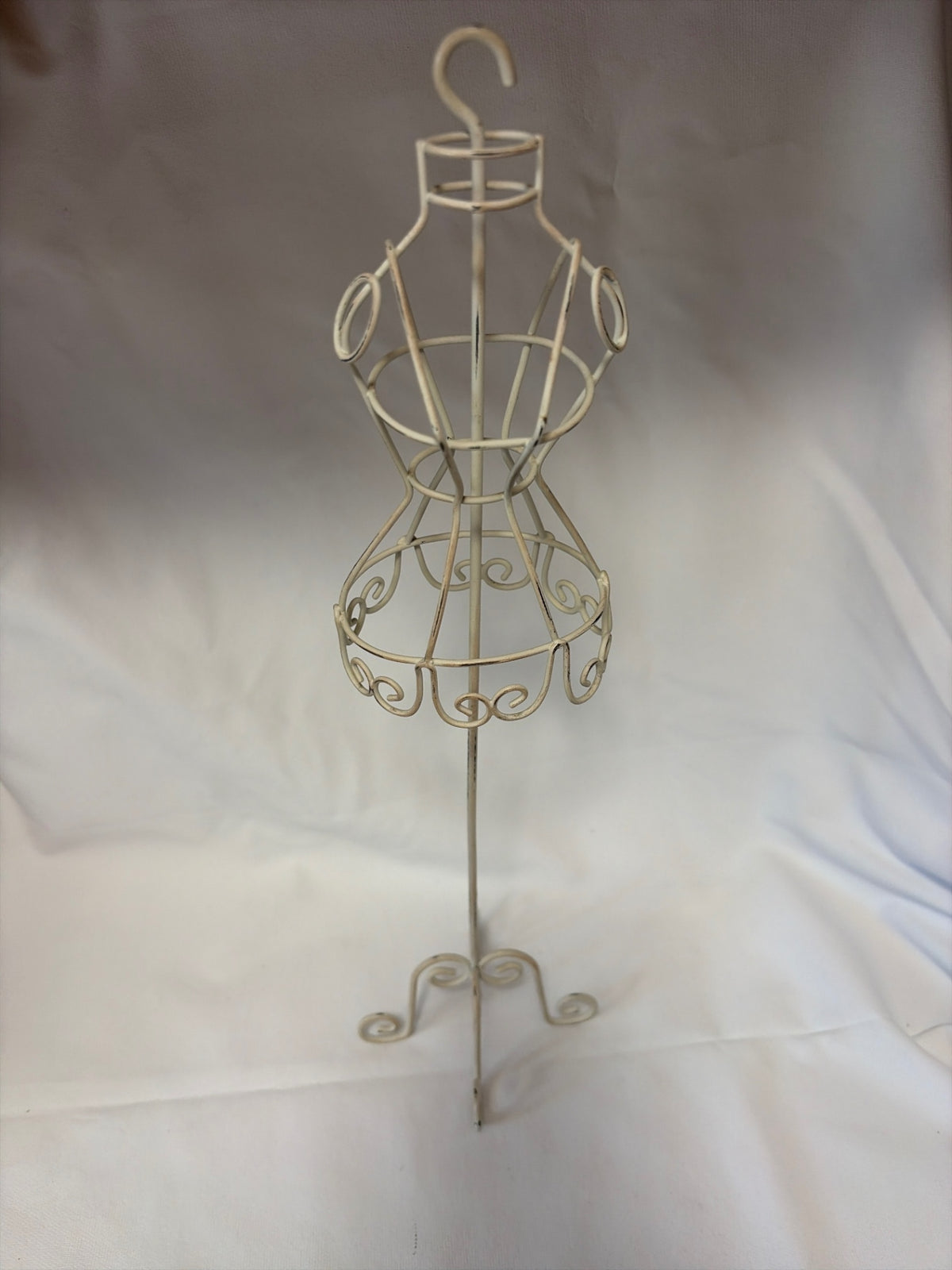16” white metal mini dress form