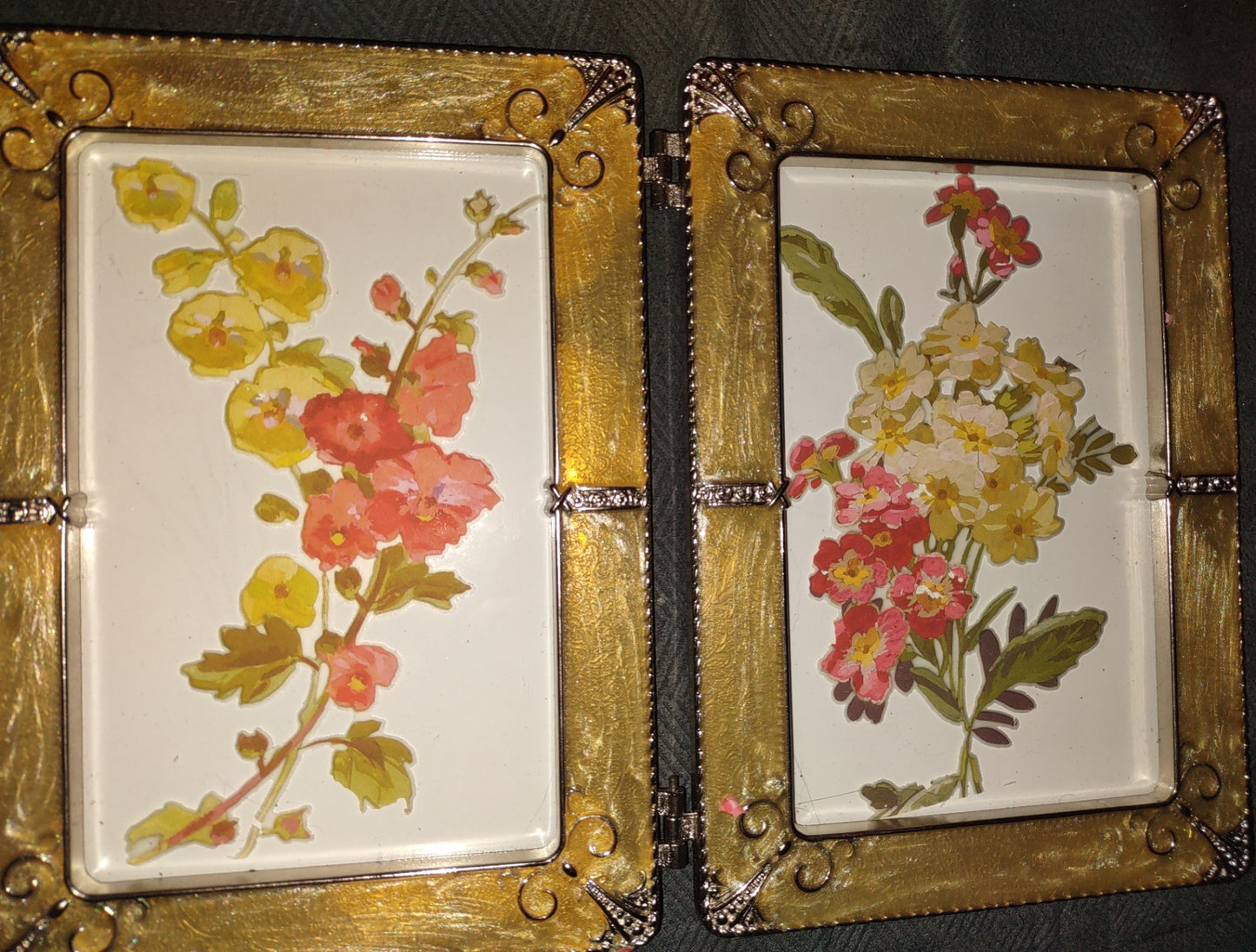 Frame yellow golden flowers