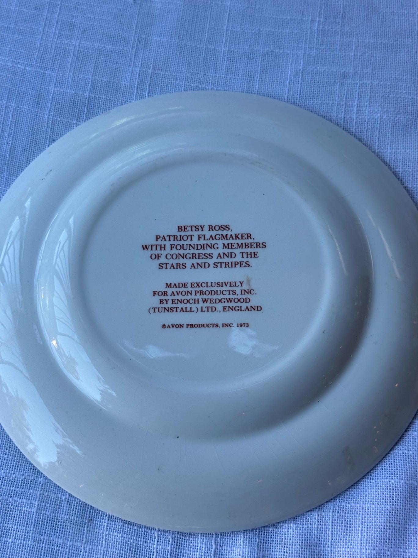 Vintage 1973 Avon Betsy Ross Collector Plate by Enoch Wedgwood England | Bicentennial Era