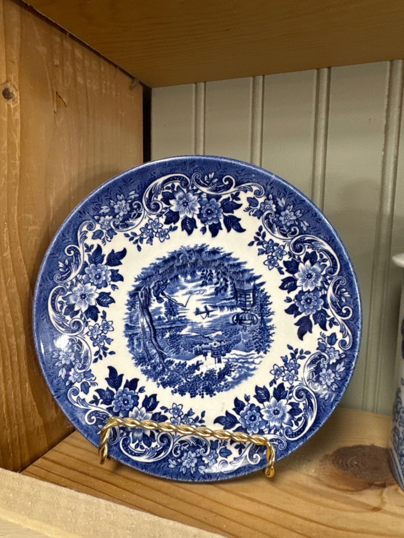 Churchill English Scene Tea Saucer - Blue & White