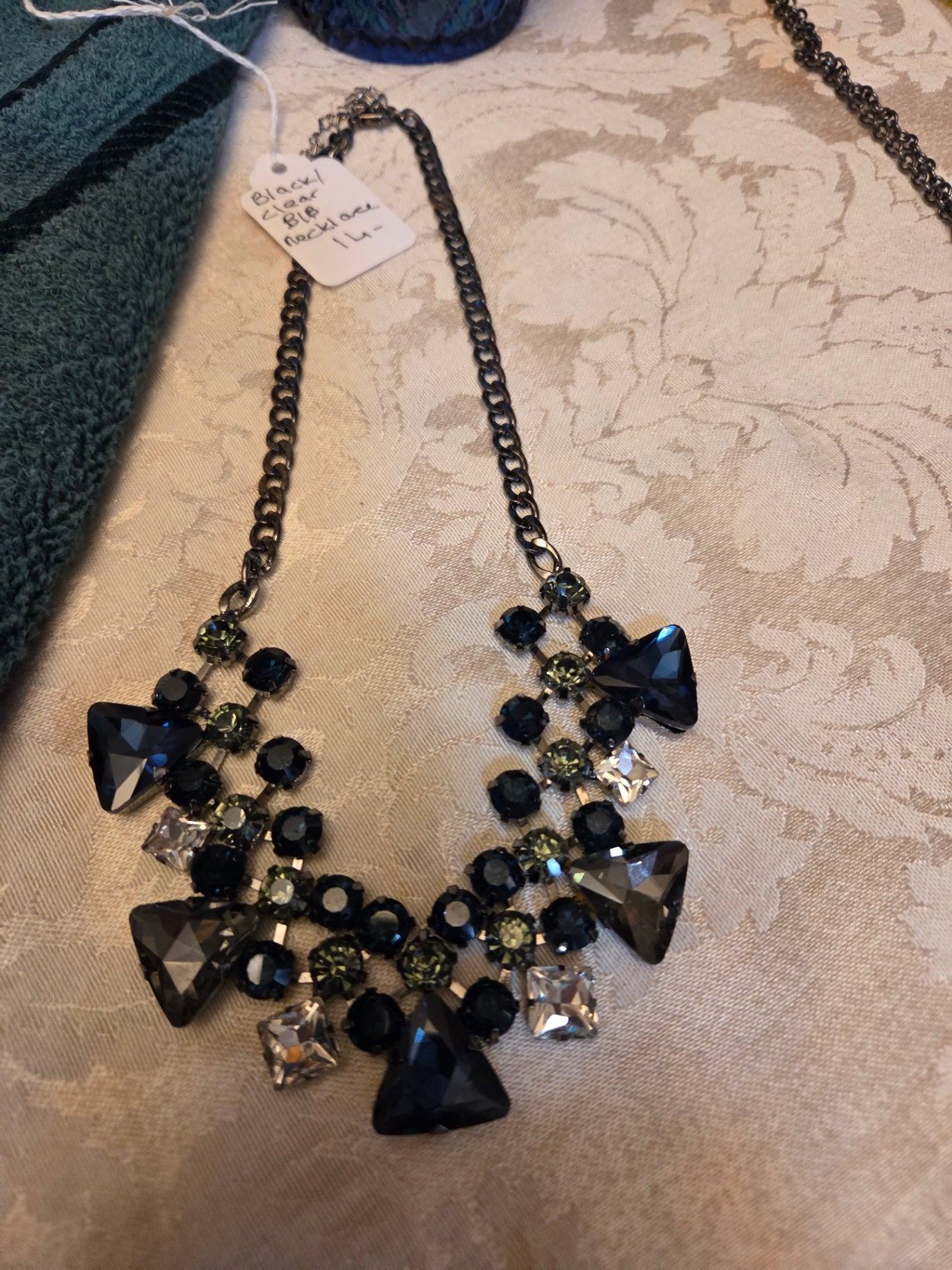 Black bib necklace