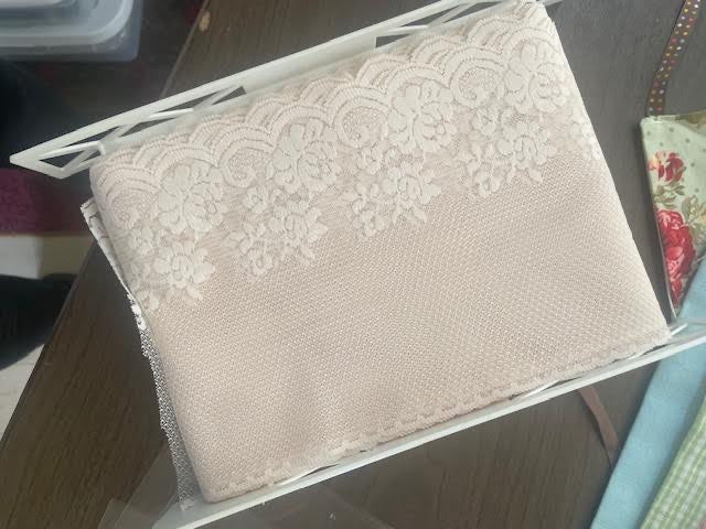 Soft pink lace trim