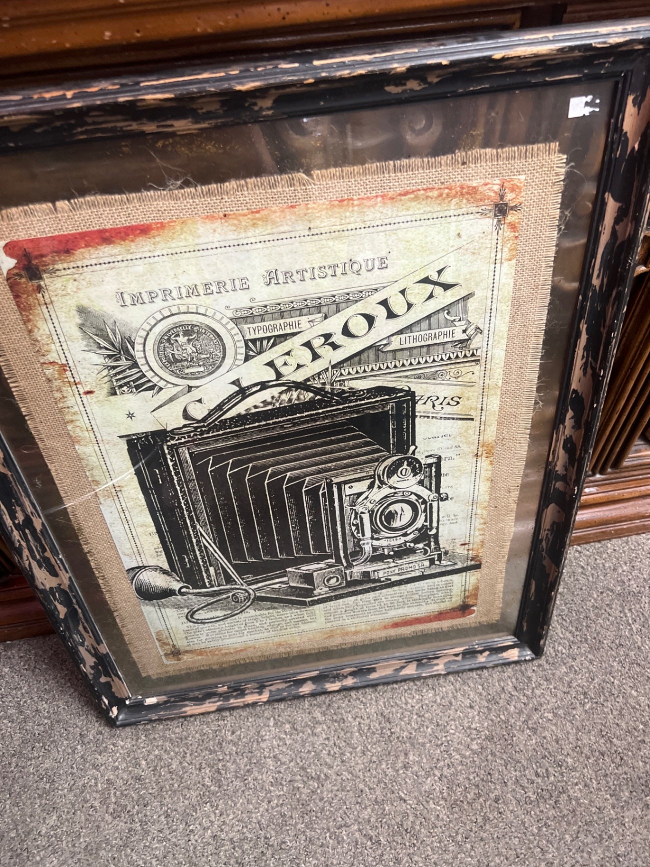 Black Frame 22x28 Old Camera Art