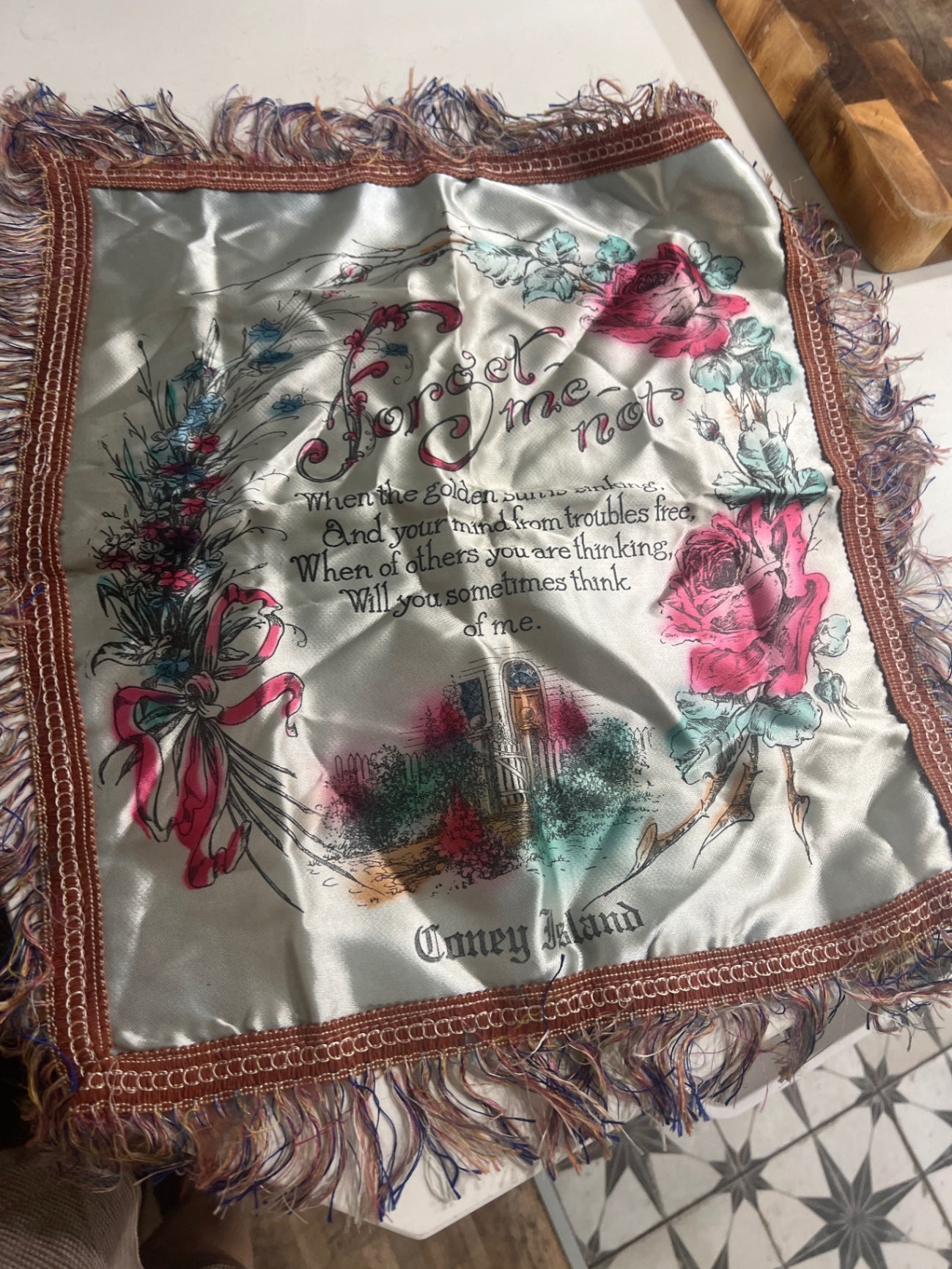 Vintage souvenir pillow case