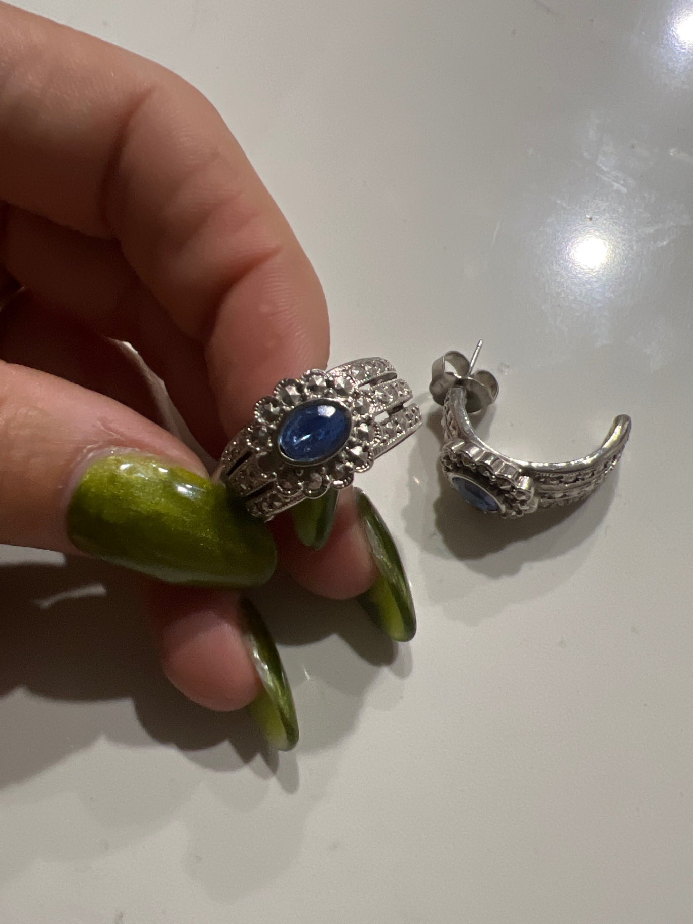 Silver & Blue Earrings