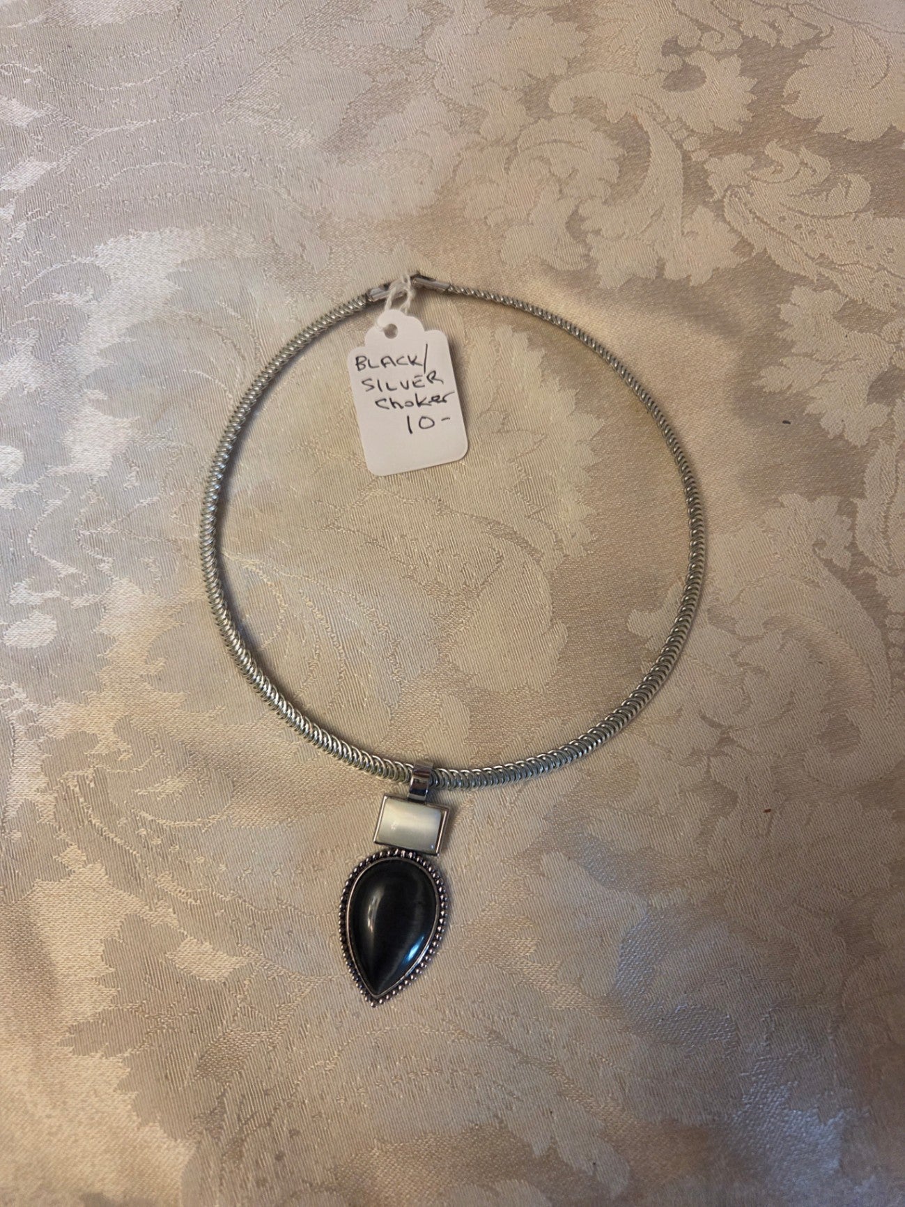 Black and silver choker