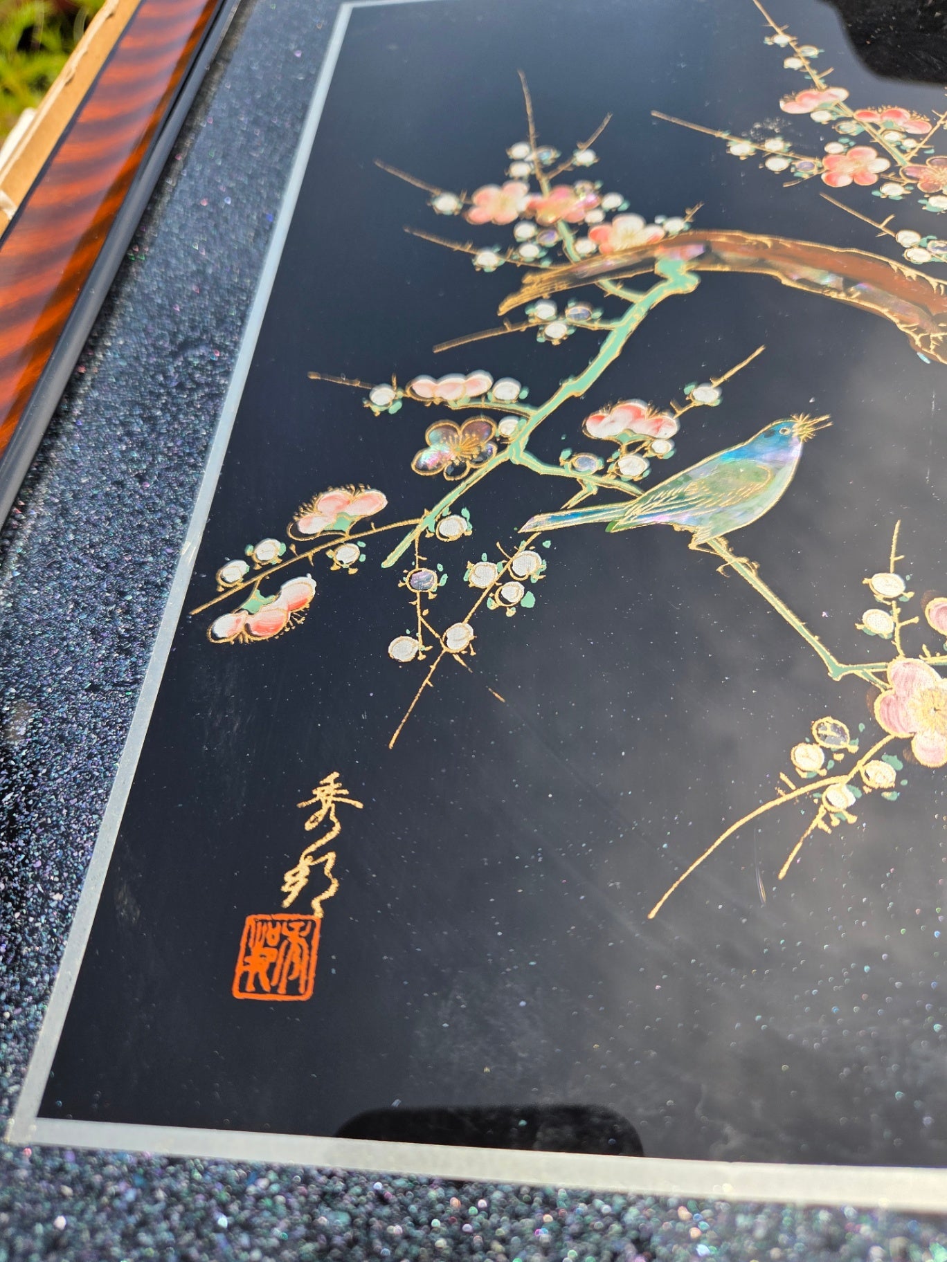 Signed mother-of -pearl art