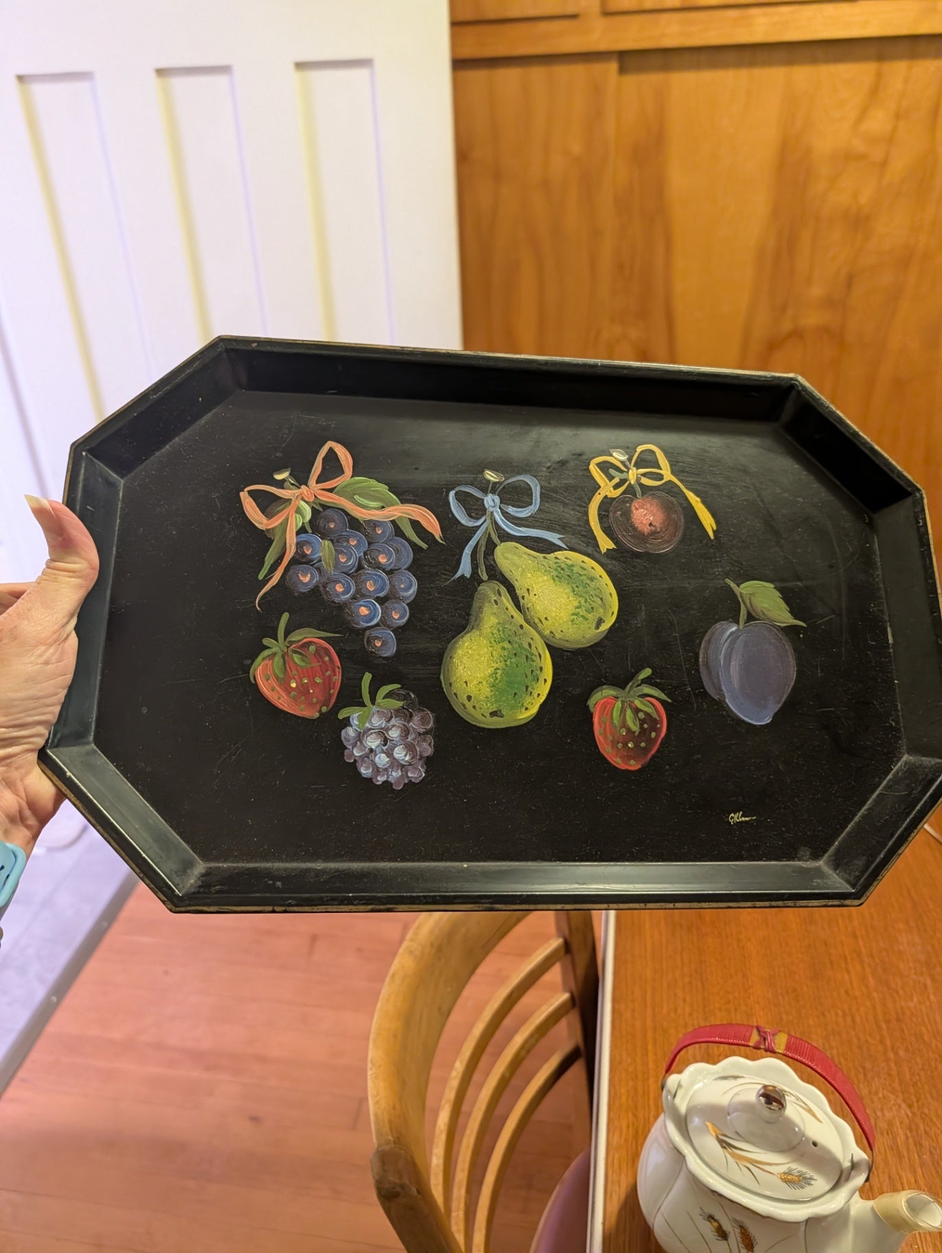 Vintage Nashco Hand-Painted Metal Tray