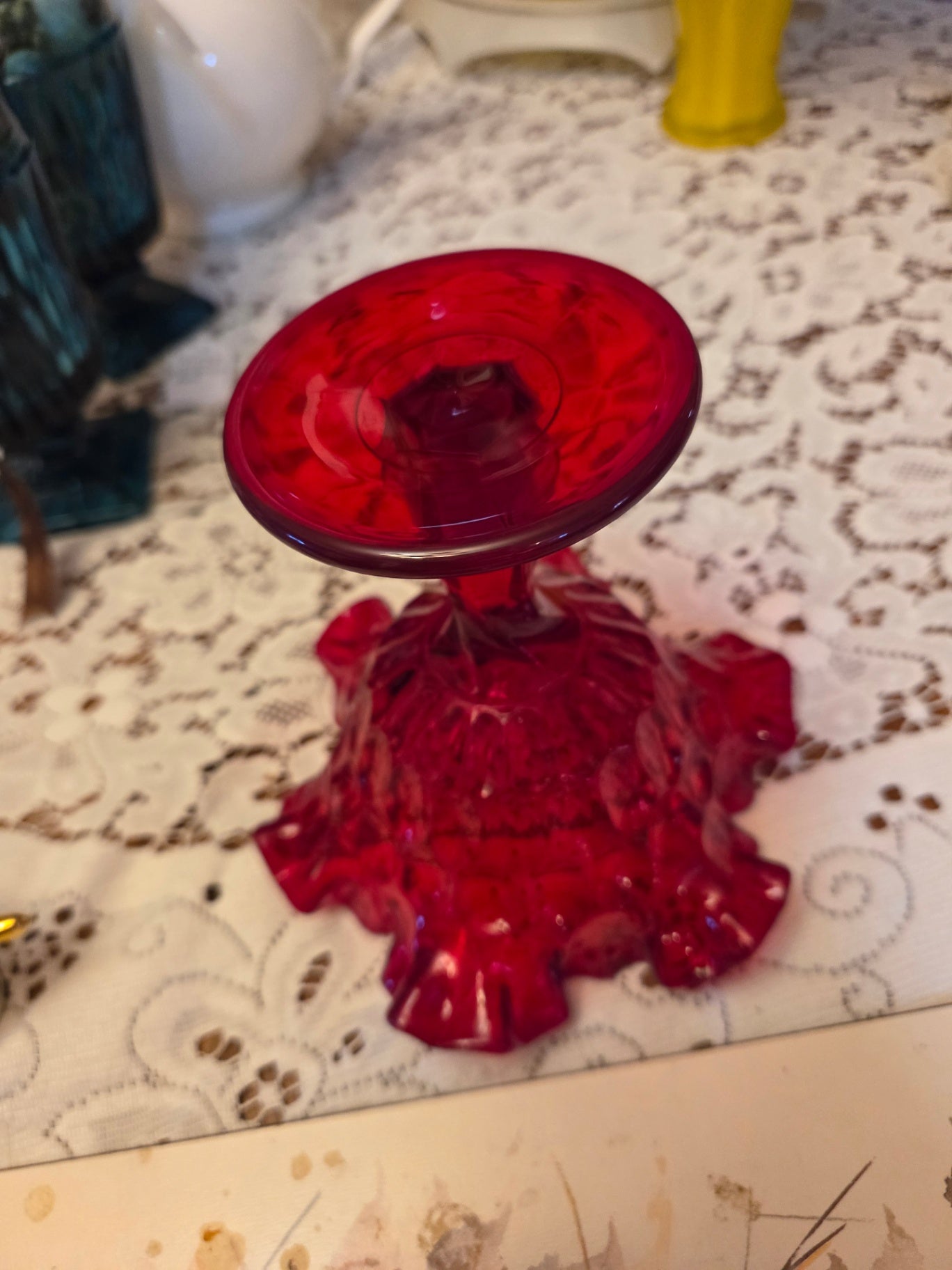 Fenton ruby red dish