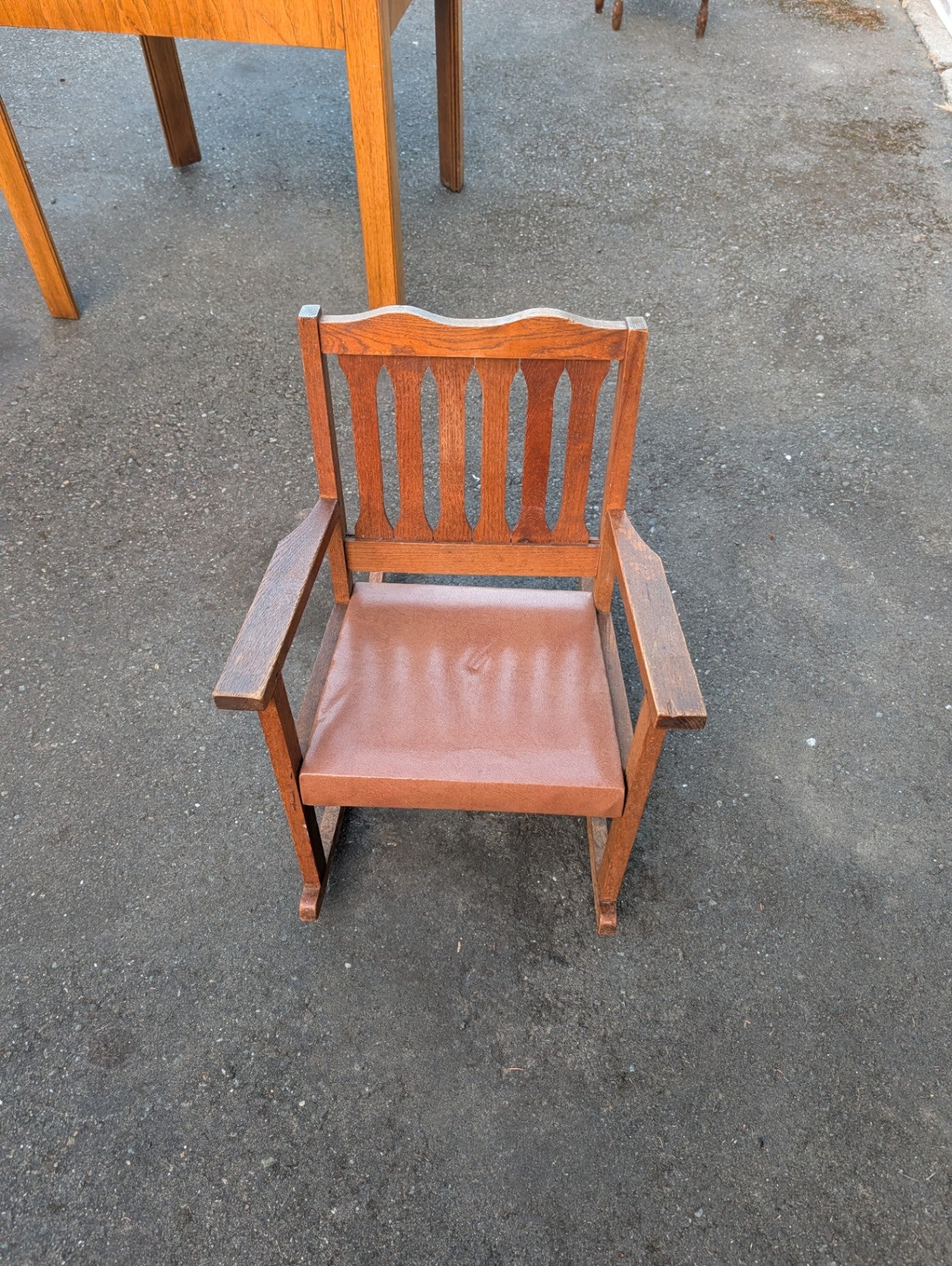 Arts and Crafts Style Wooden Children's Rocking Chair