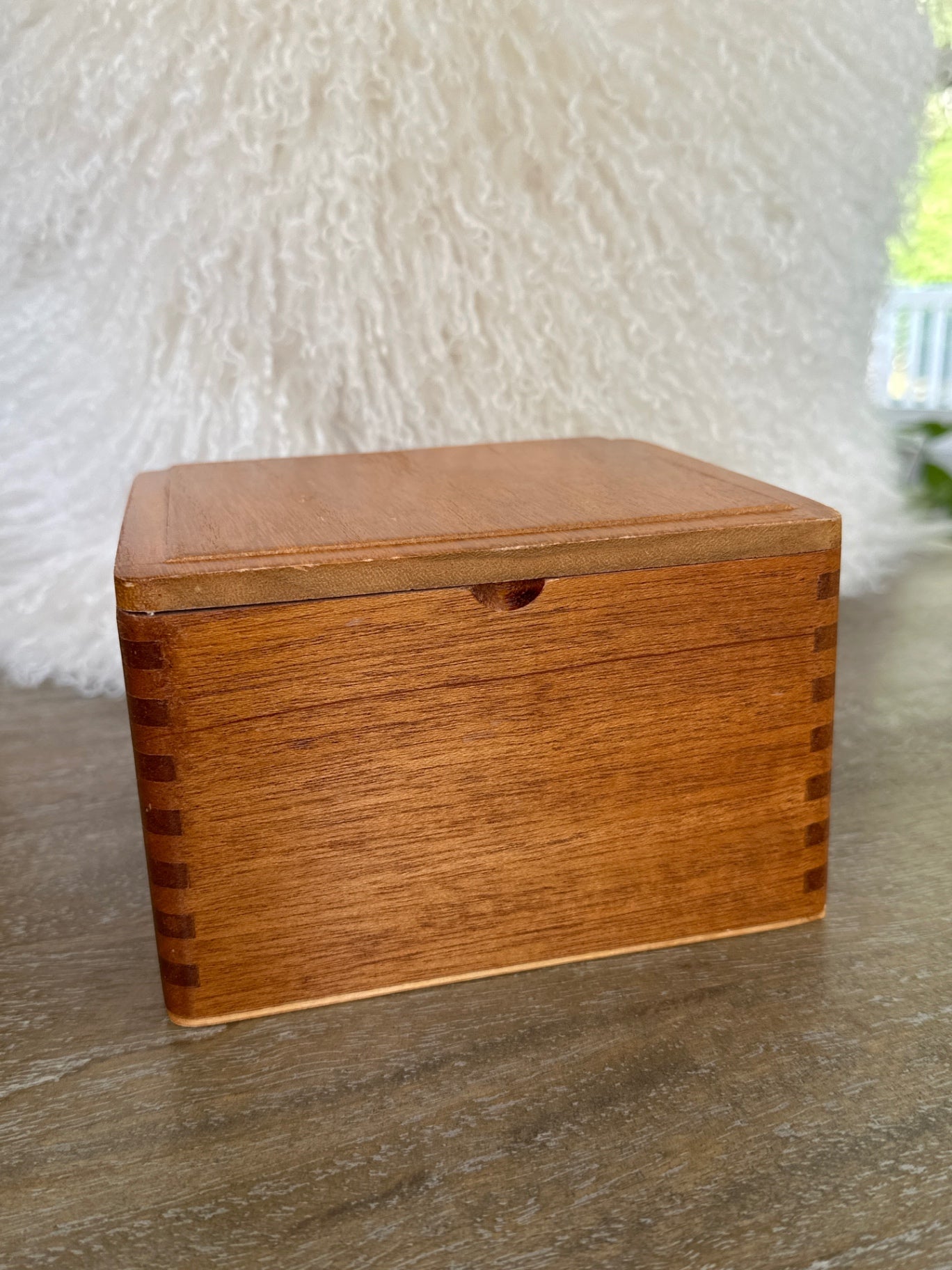 Square wood dovetailed box