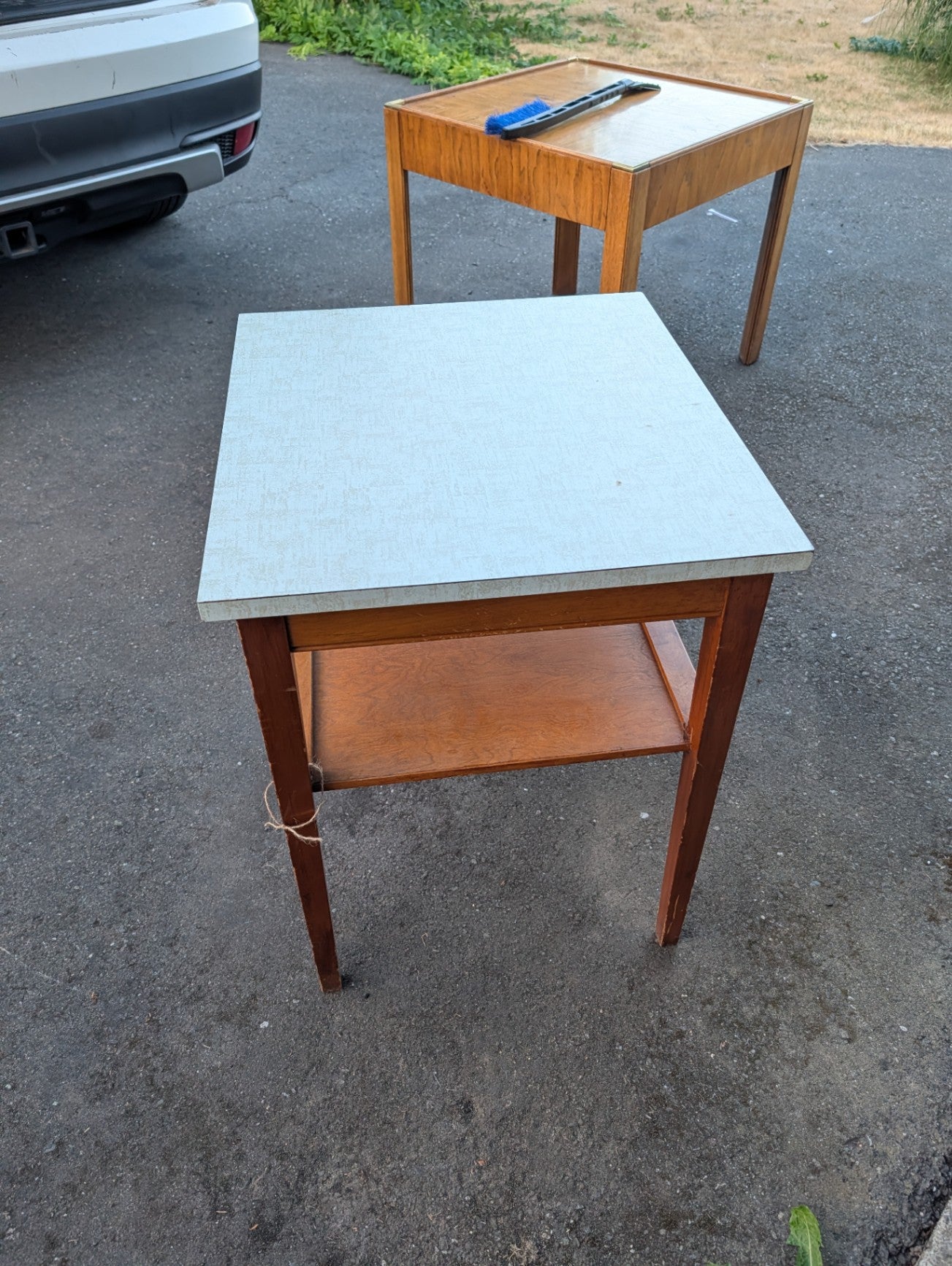 Vintage Bed Table with Laminate Top