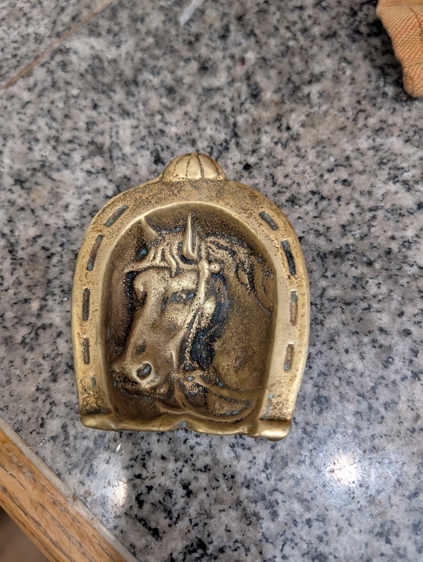 Vintage Brass Horsehead Trinket Holder
