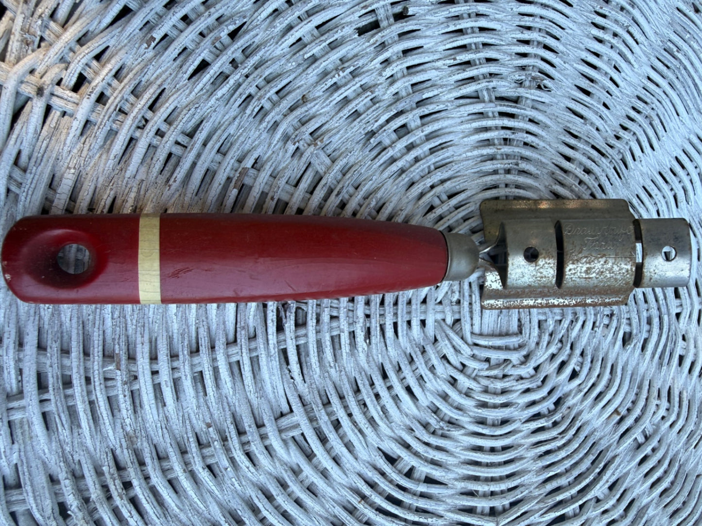 Vintage Red Handle Dough Blender / Pastry Cutter | Retro Kitchen Utensil