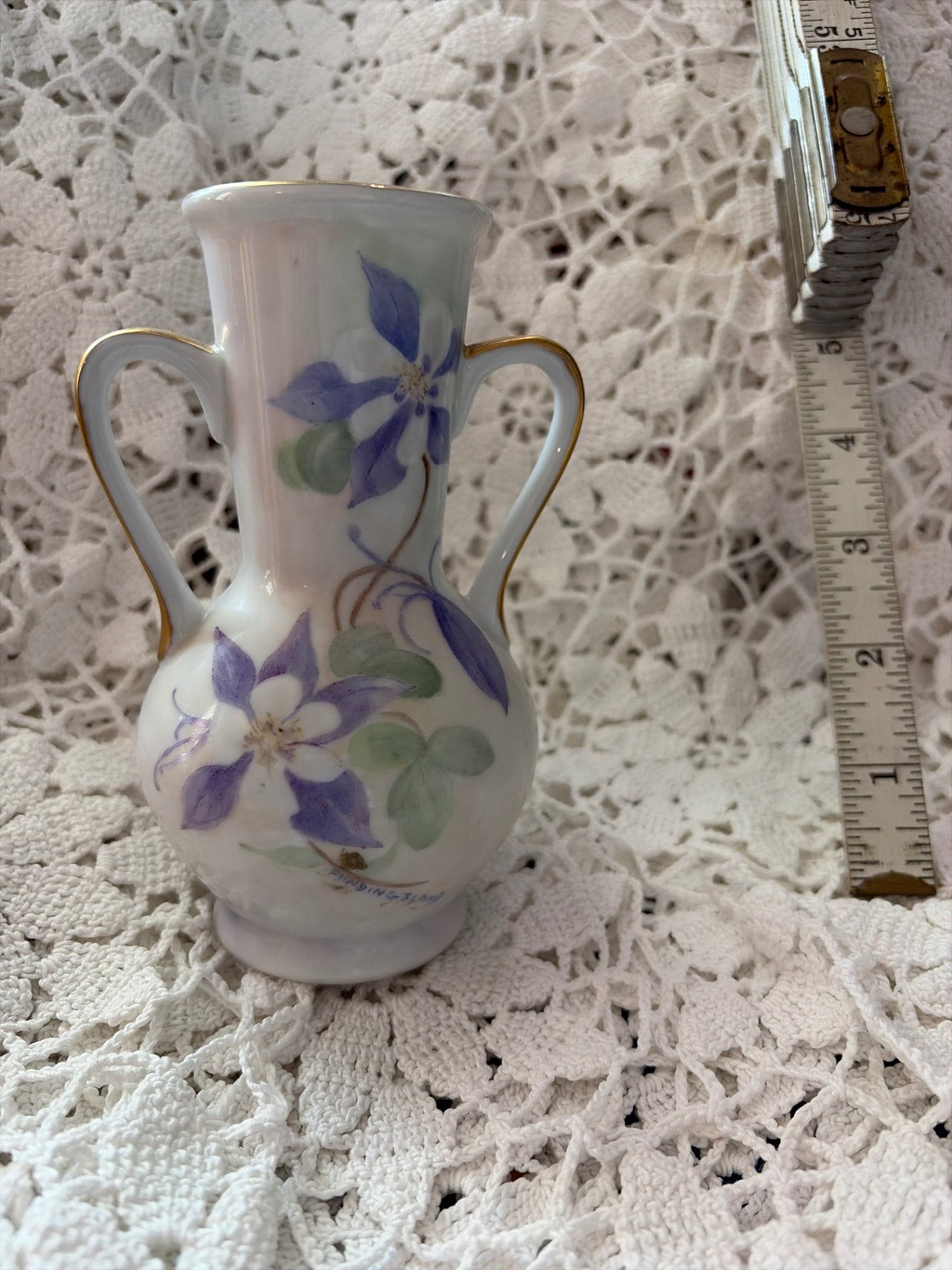 6” hand painted vase.