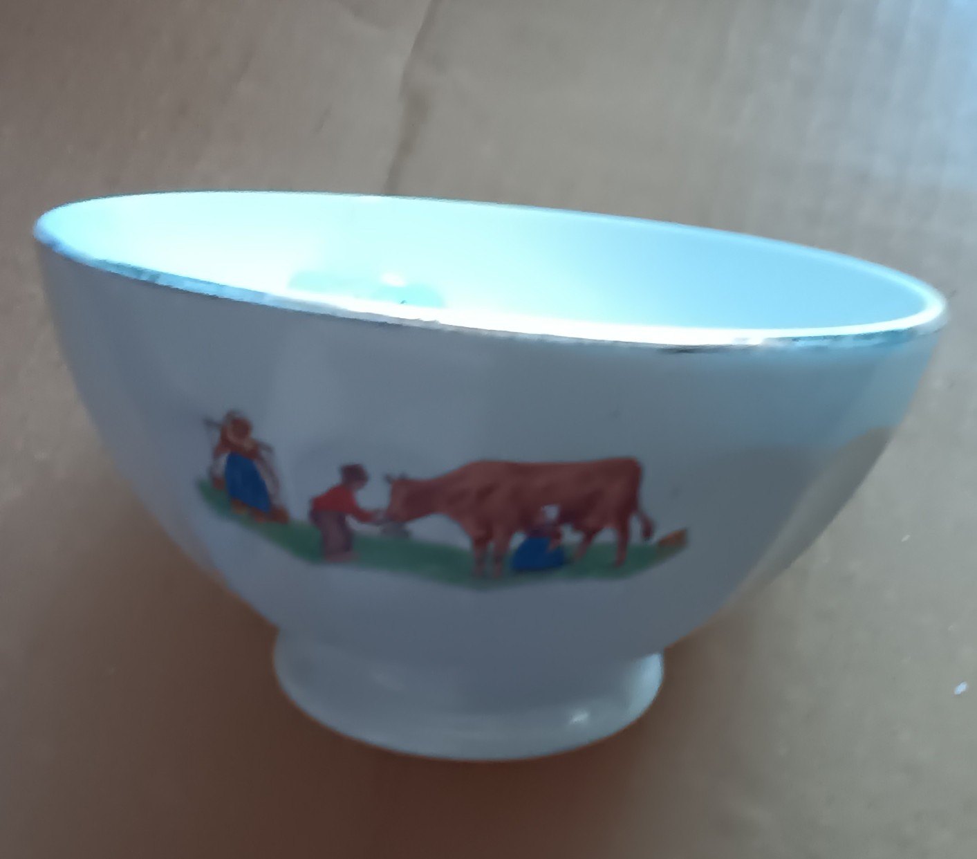 Vtg Bowl w/Country Scene