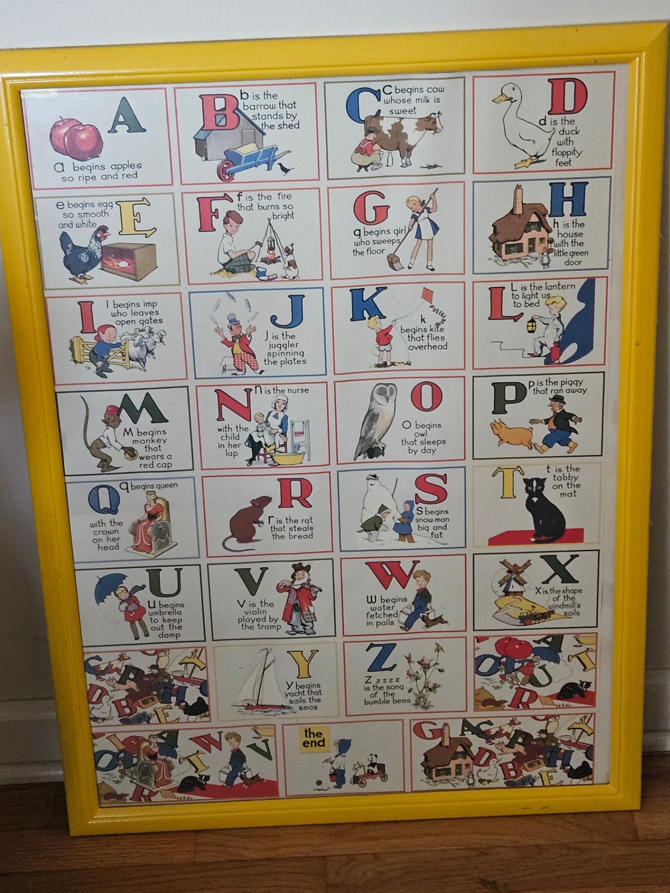 Illustrated alphabet poster size 21" x 30" approx