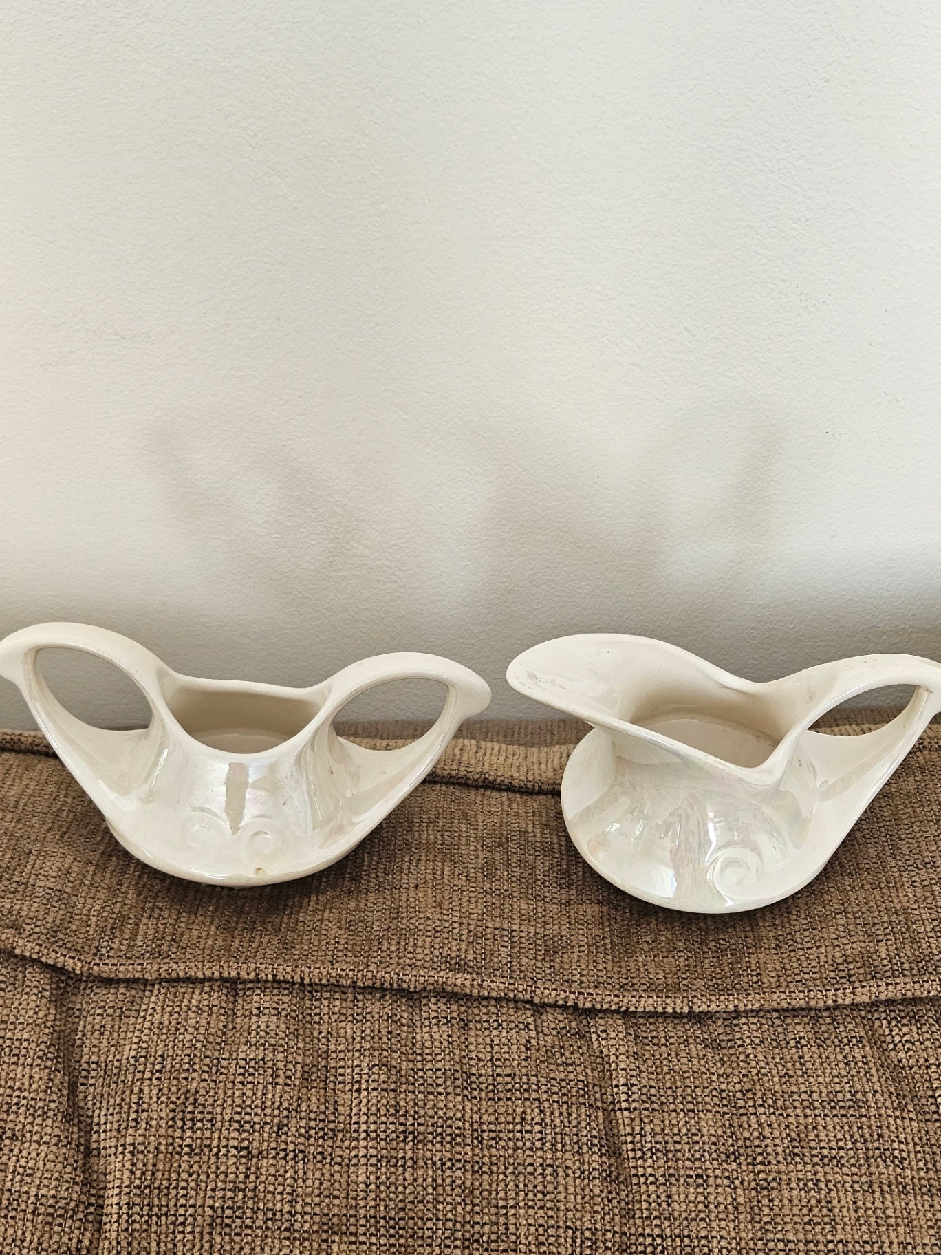 Vintage plearlescent cream/sugar