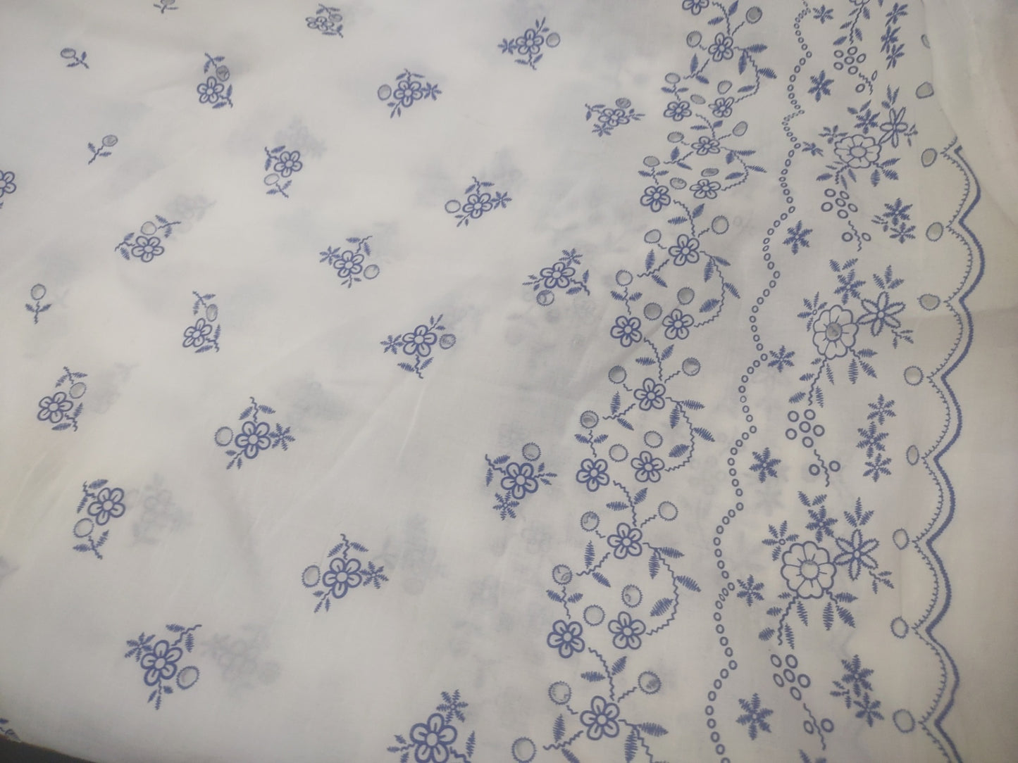 Fabric blue and white