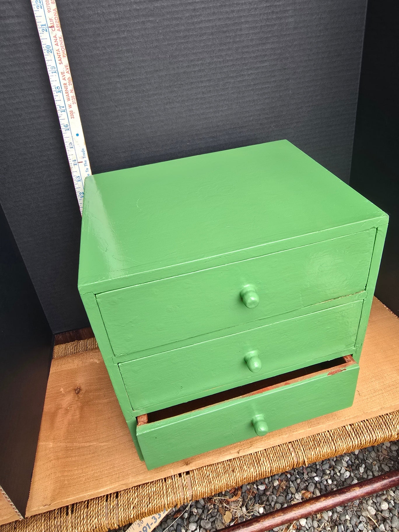 3 drawer green