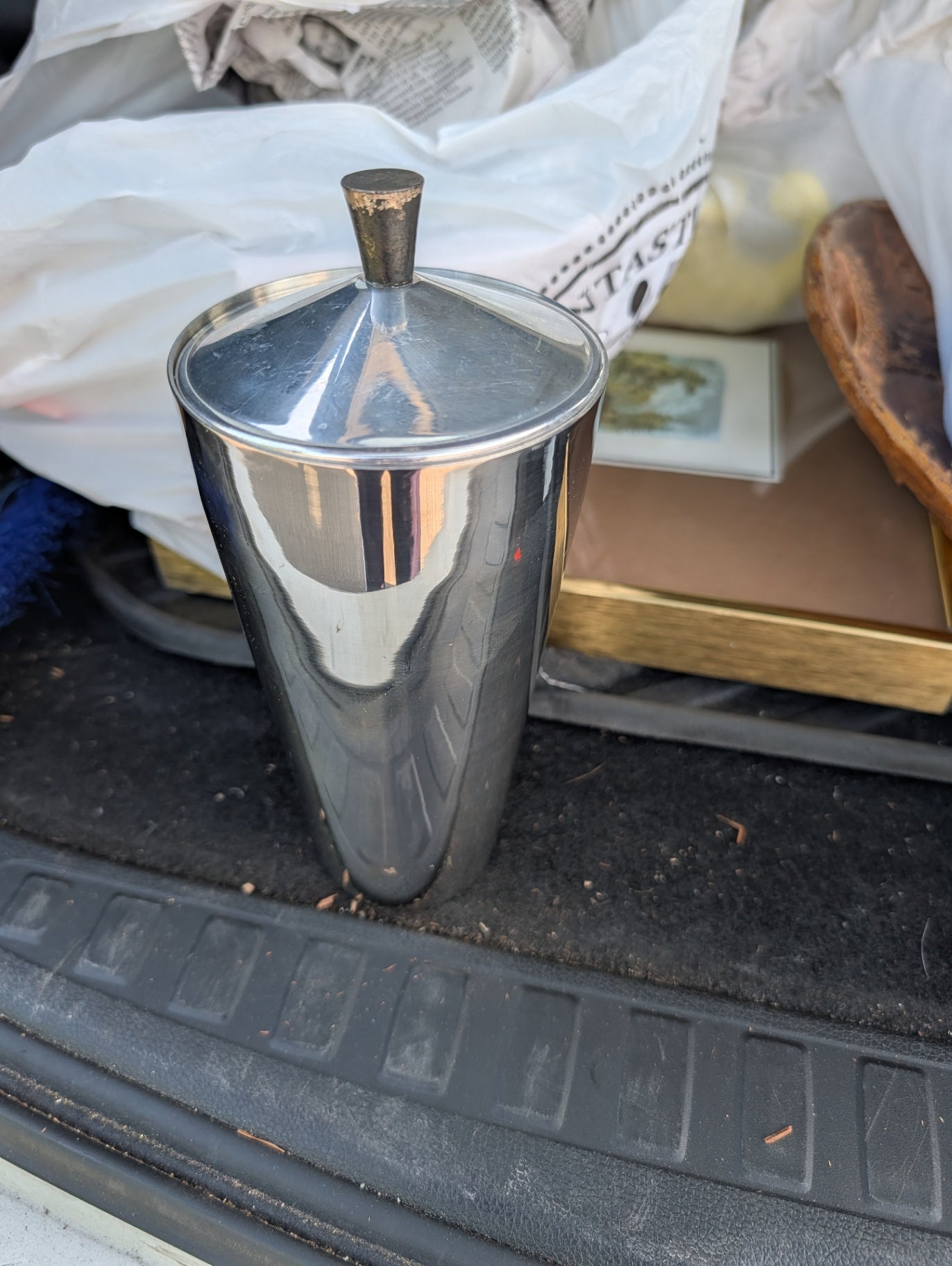 Mid Century Stainless Steel Collins Bros Cocktail Shaker
