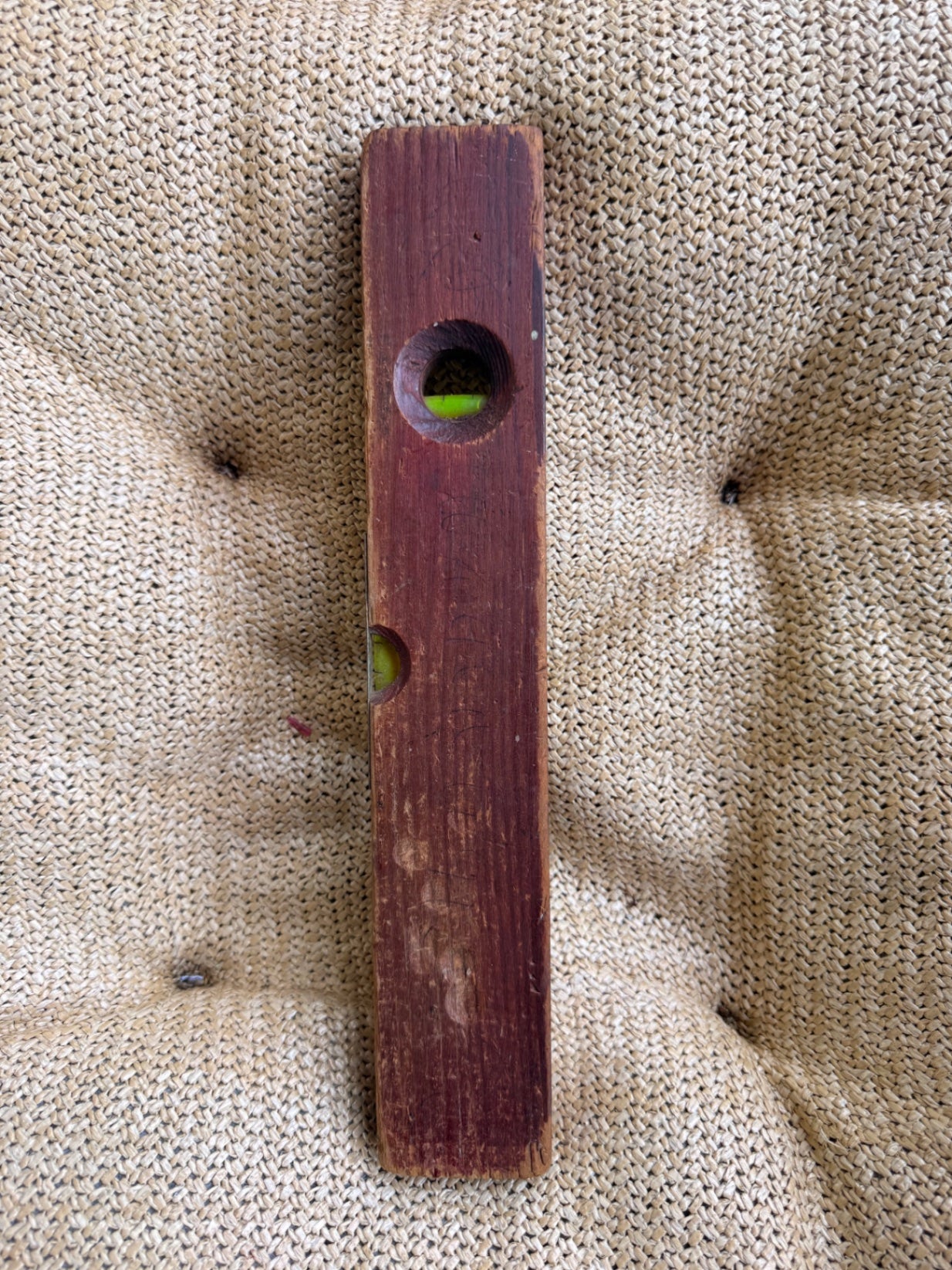 Vintage Small XACT Wooden Torpedo Level | Primitive 2-Vial Pocket Spirit Level