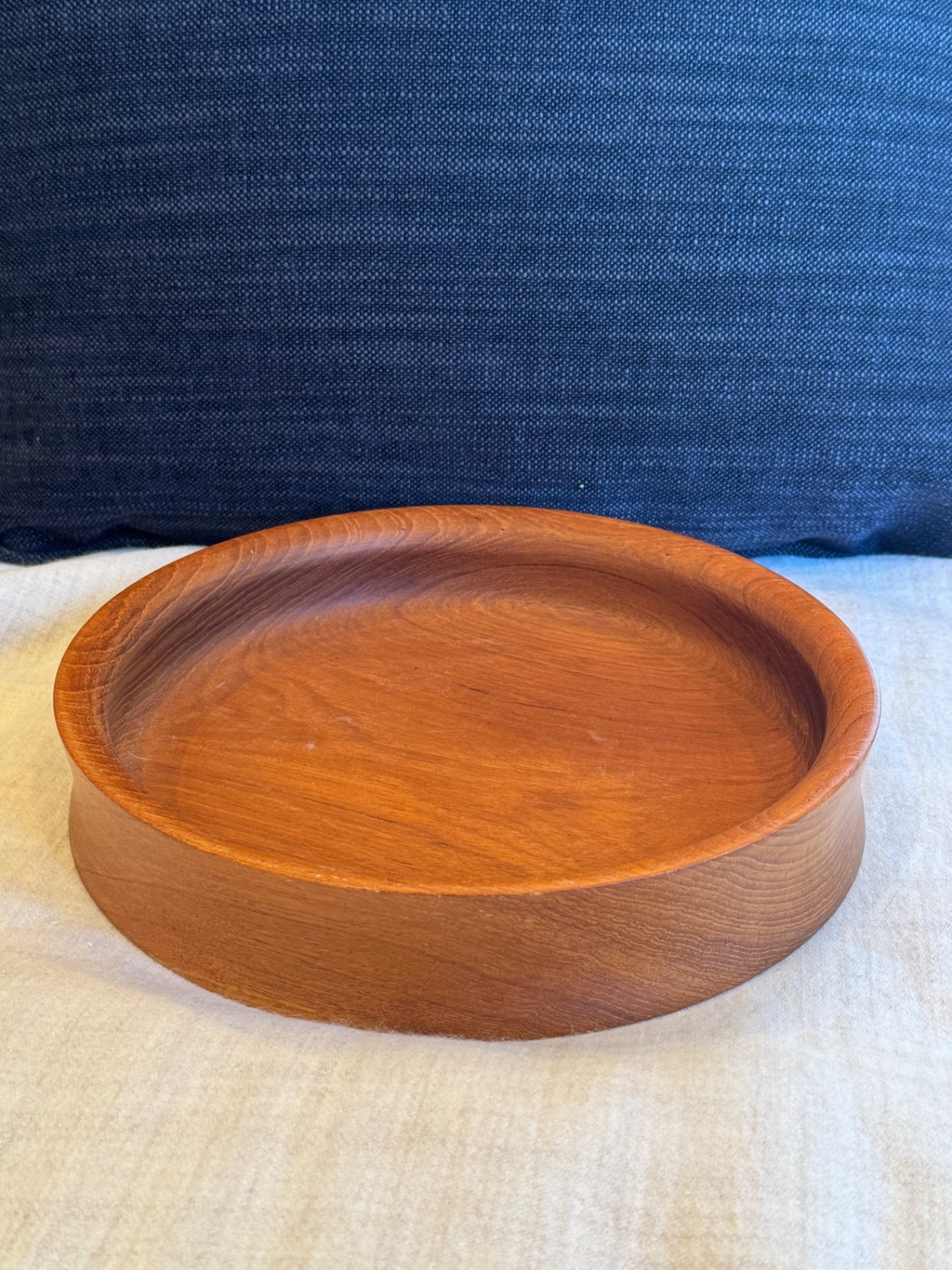 vintage mid-century modern Scandinavian teak wood serving bowl