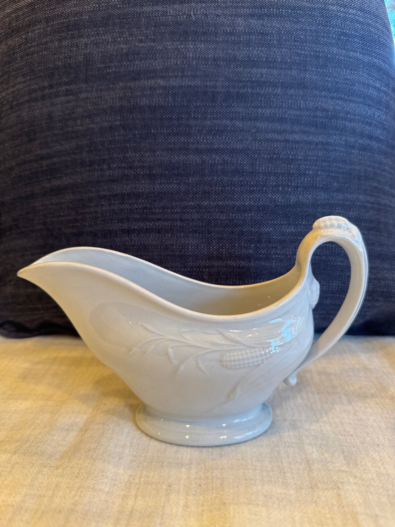 Antique early ironstone gravy boat