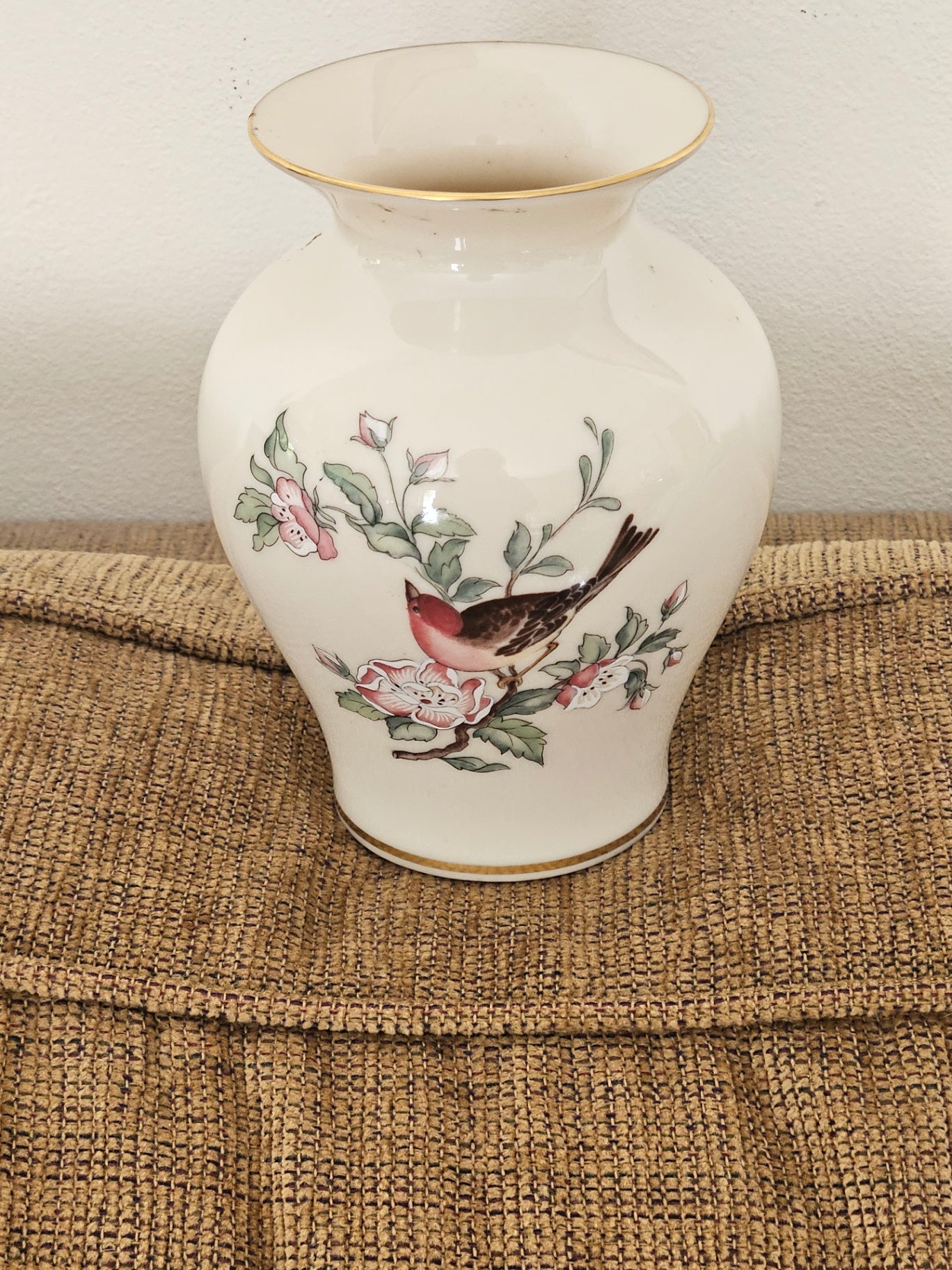 Vintage Lenox ivory vase Serenade pattern