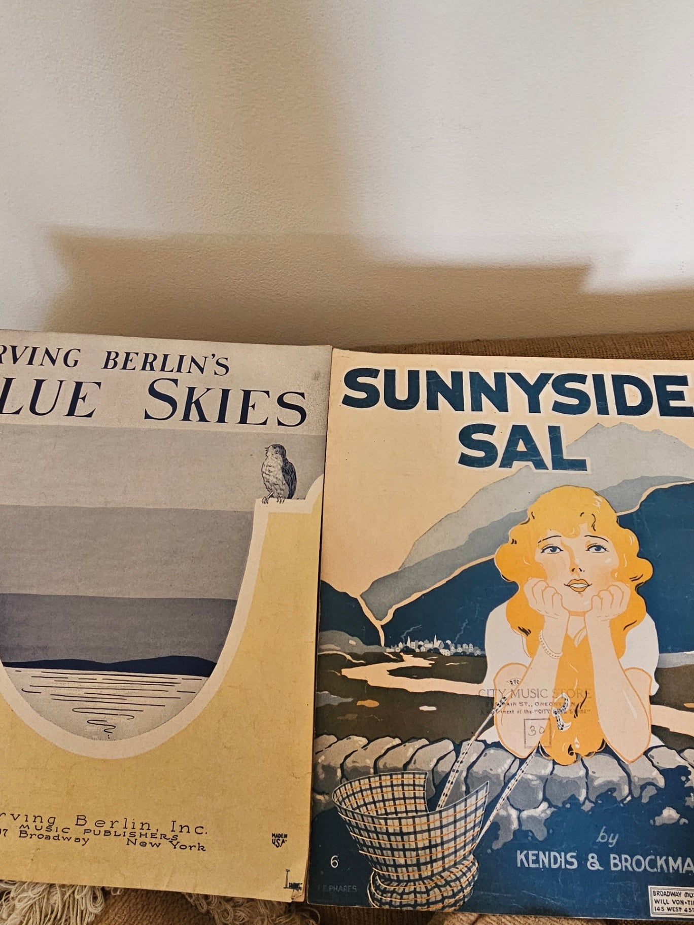 Antique sheet music pack of two