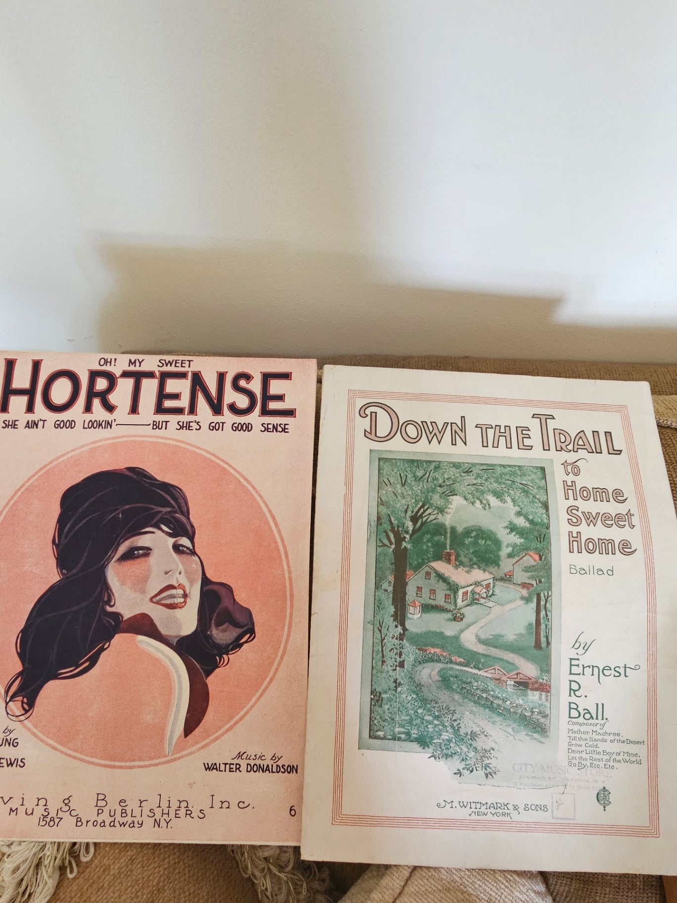 Antique sheet music pack of two