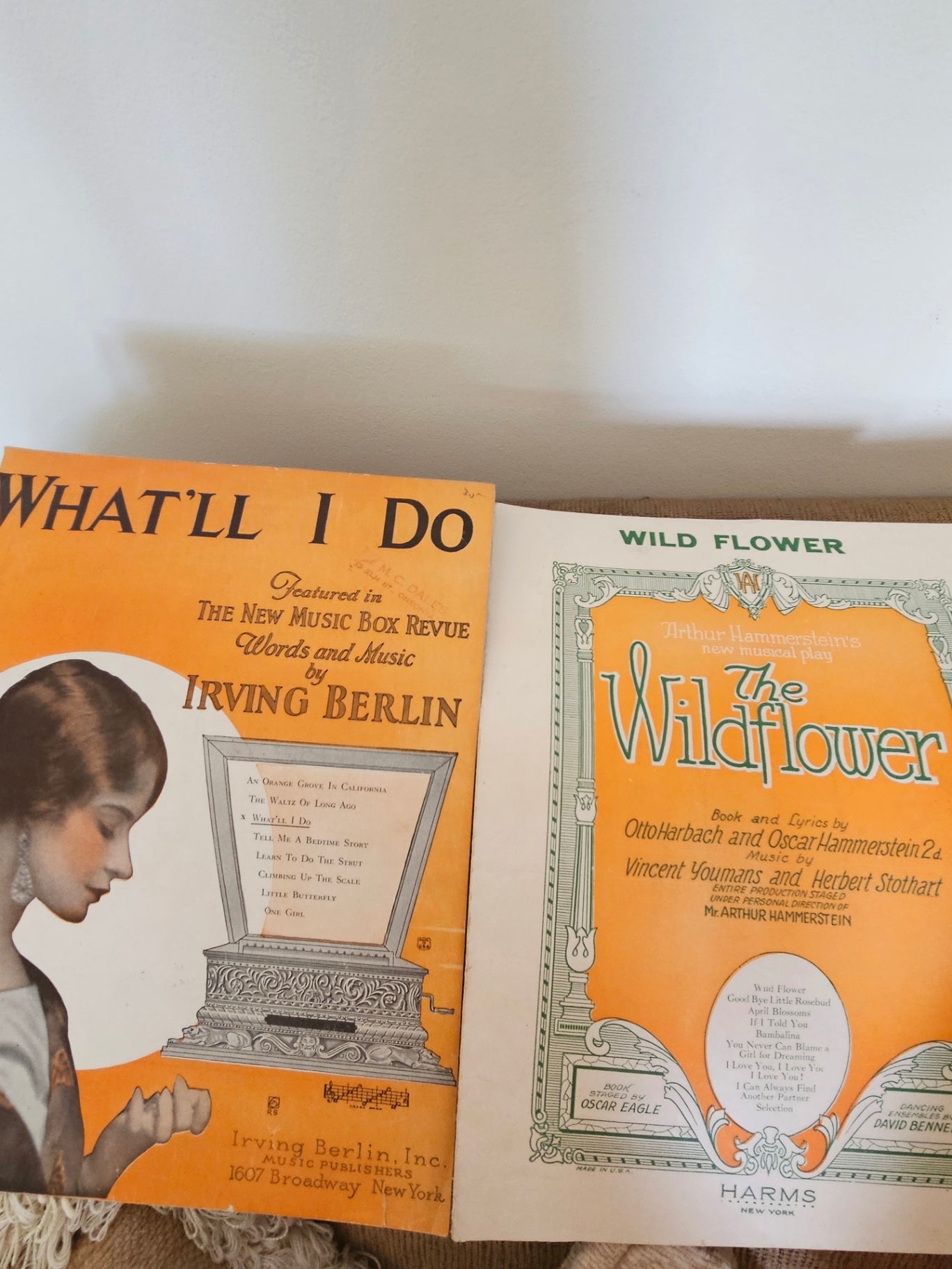 Antique sheet music set of two