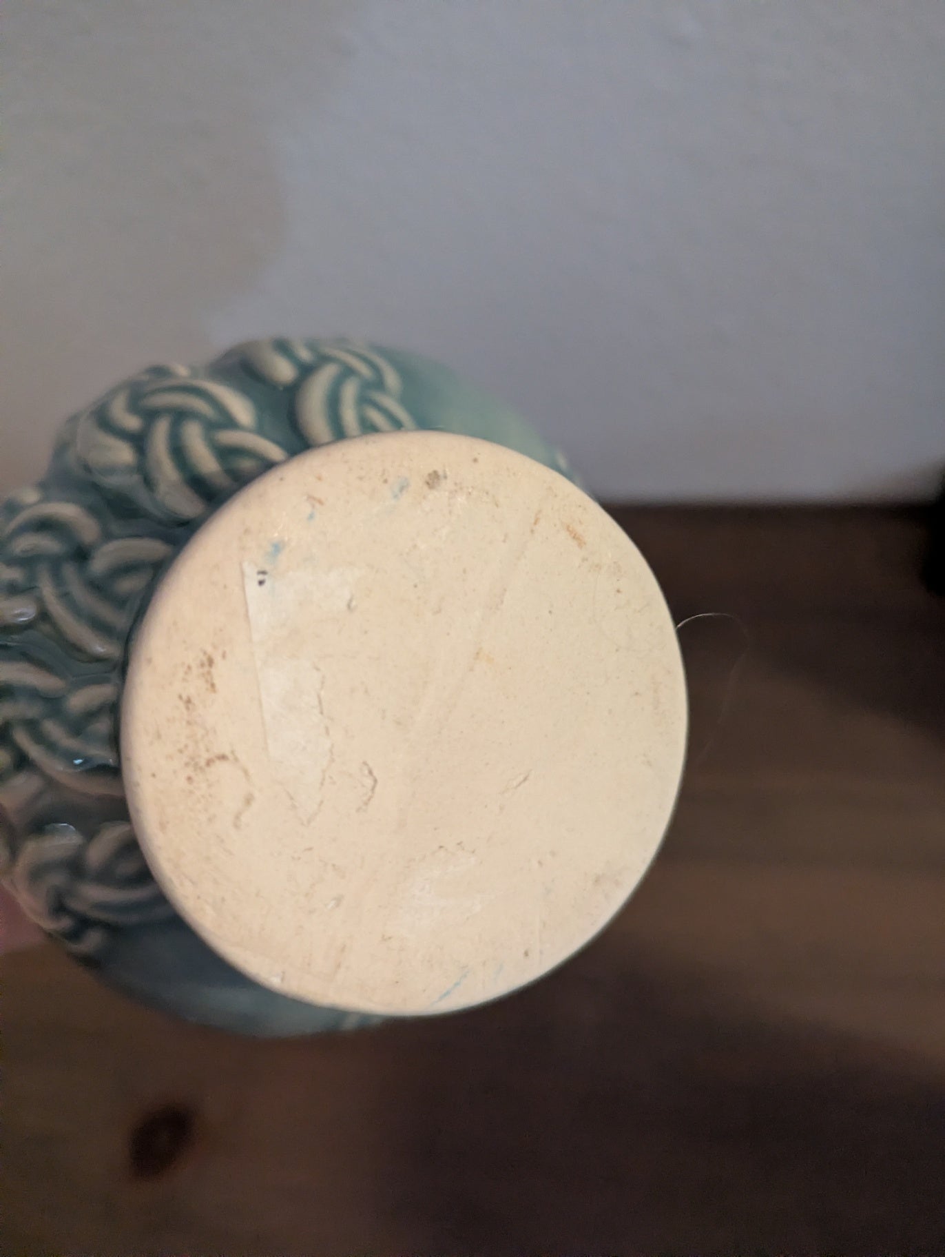 Vtg. Celadon Braided Weave Vase