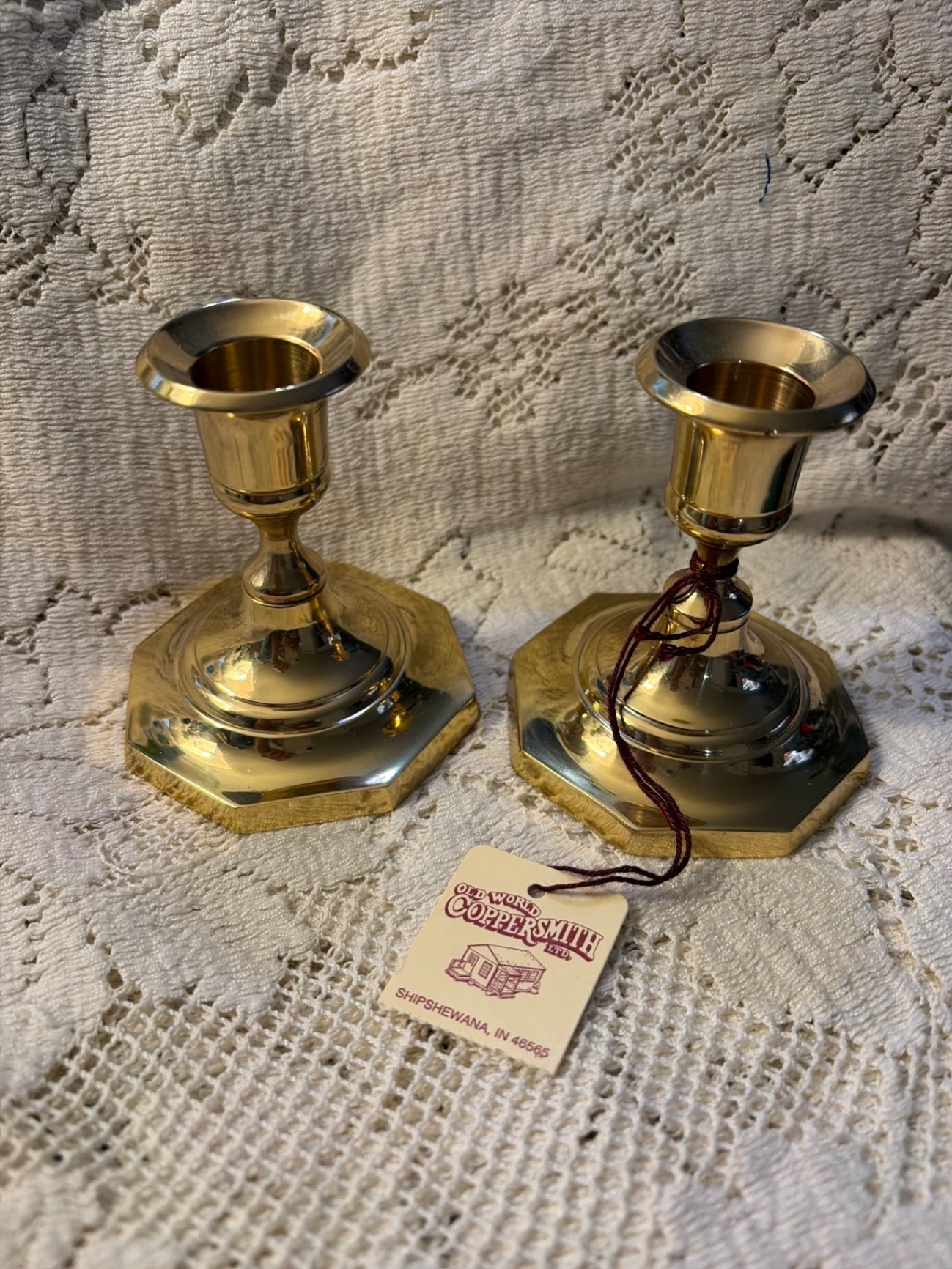 Set of (2) Solid brass Candle stick holders