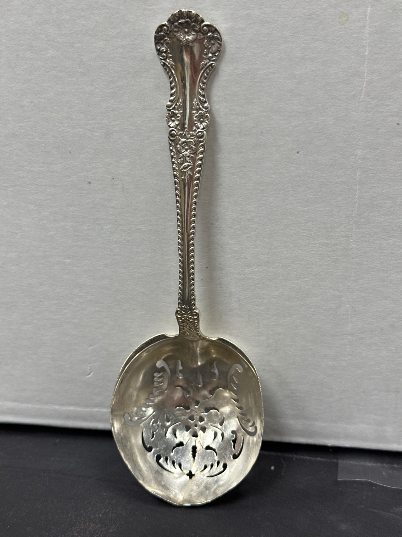 Antique sterling silver slotted ladle