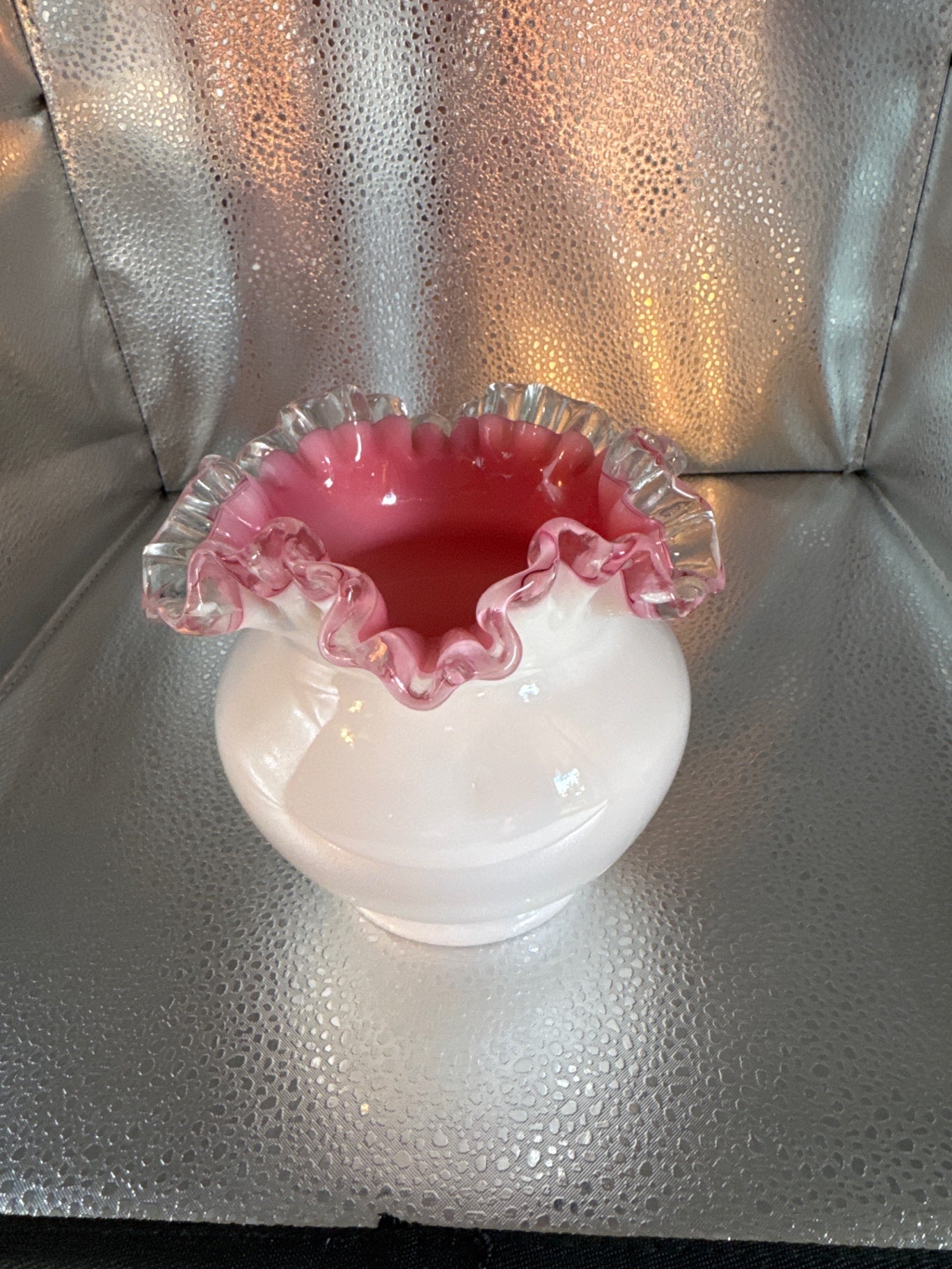Fenton Pink and White Glass