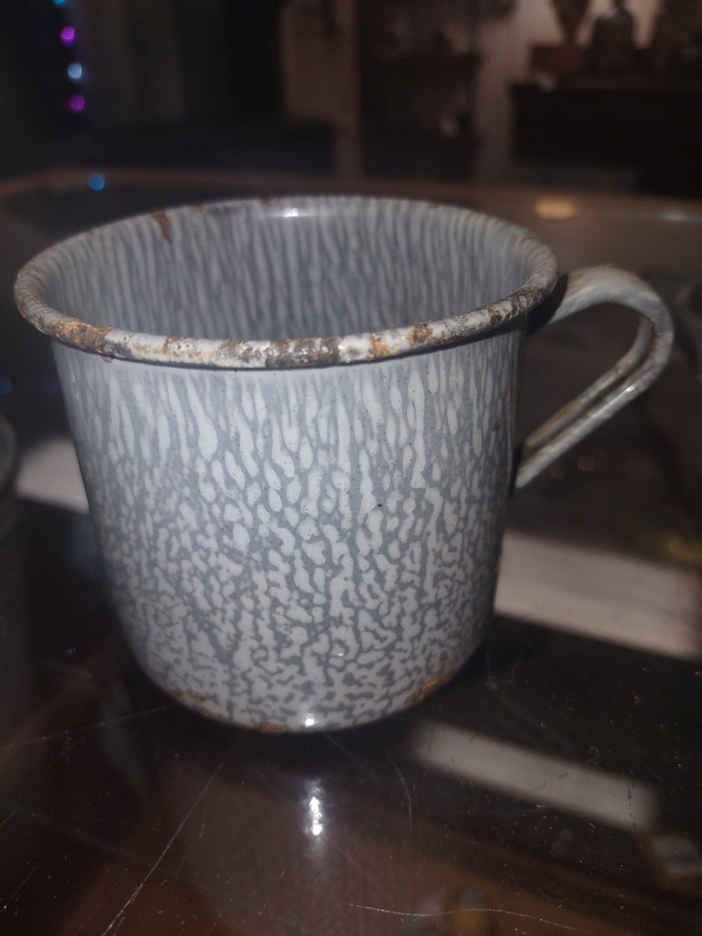 Cup gray granet ware