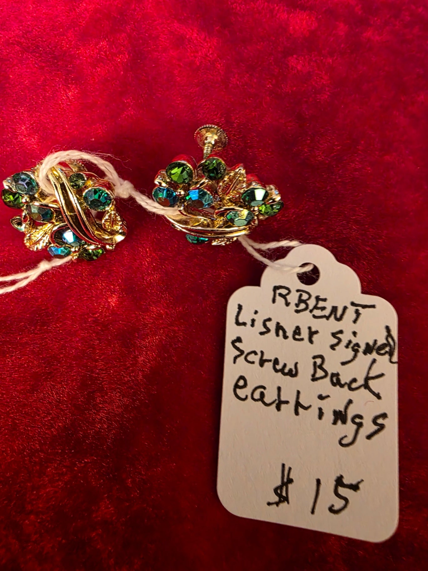 SIGNED LISNER, SCREWBACK, EARRINGS.