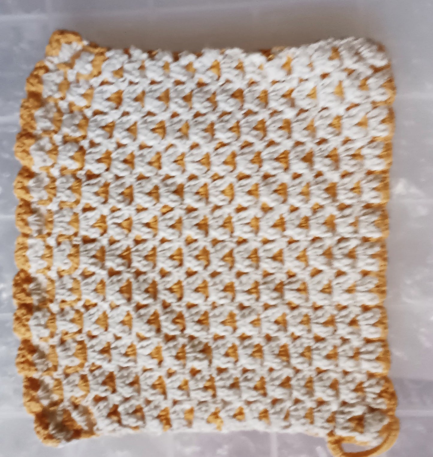 Vtg 6" Hand Crocheted Potholder
