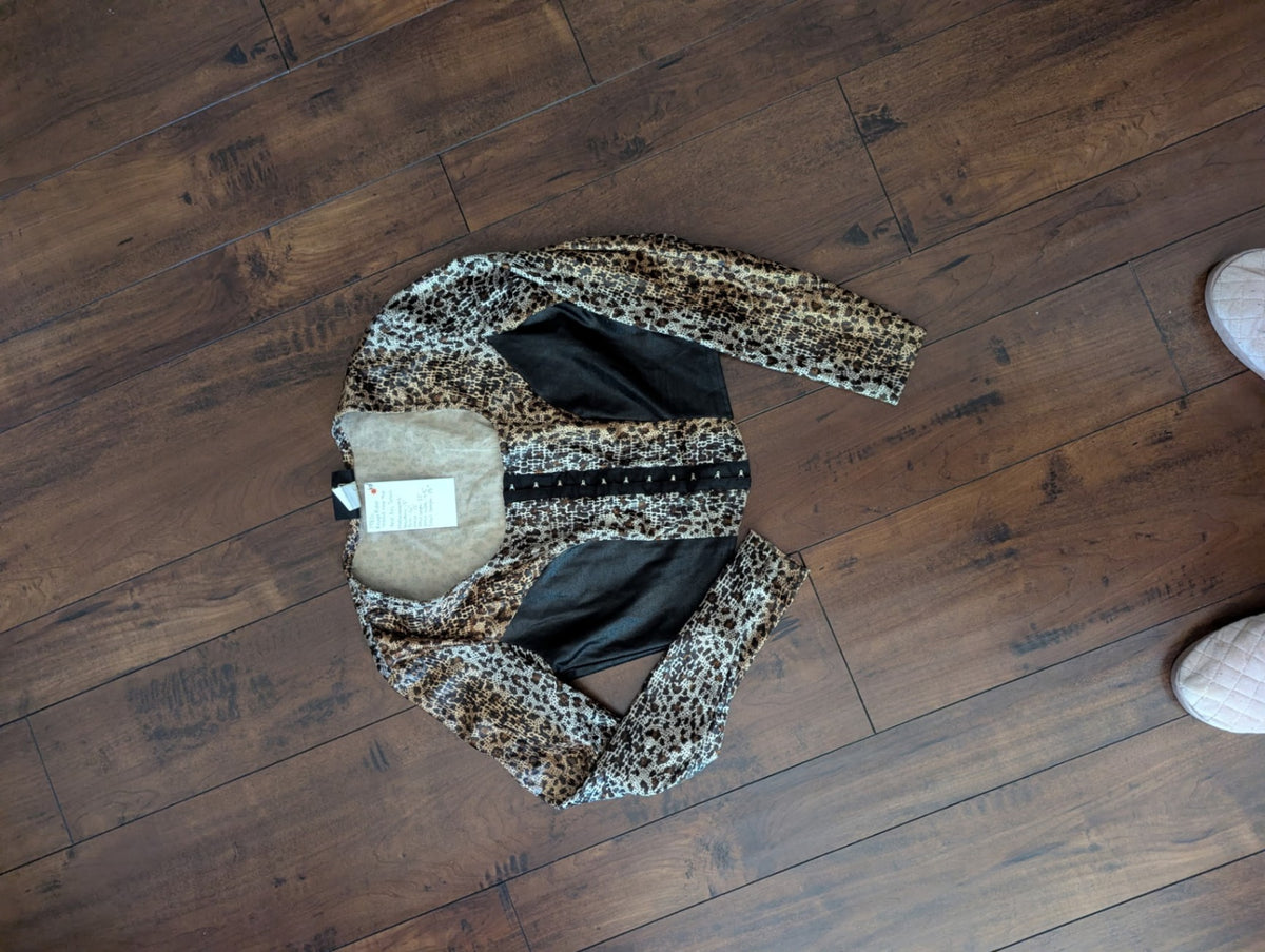 1980s Rough Rider leopard crop top