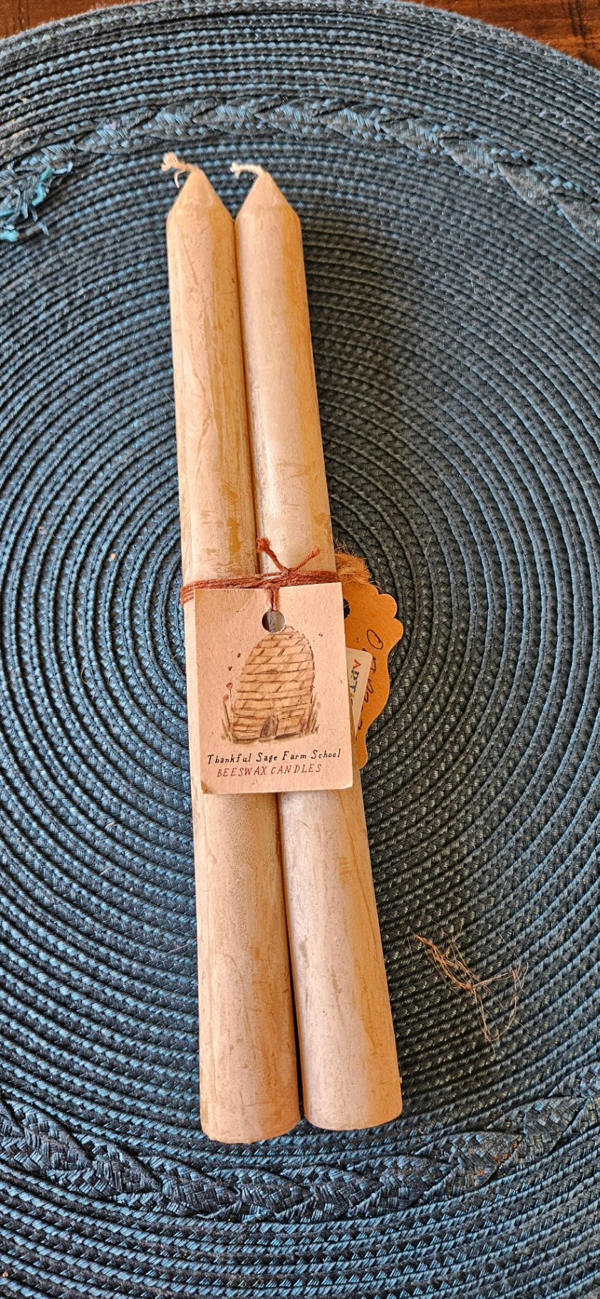 Beeswax candles, 10"