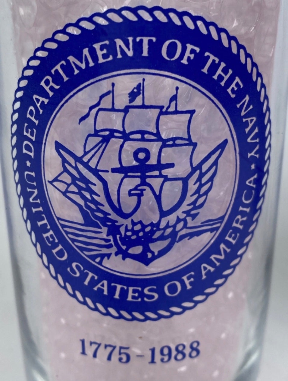 Navy Anniversary Ship Glass