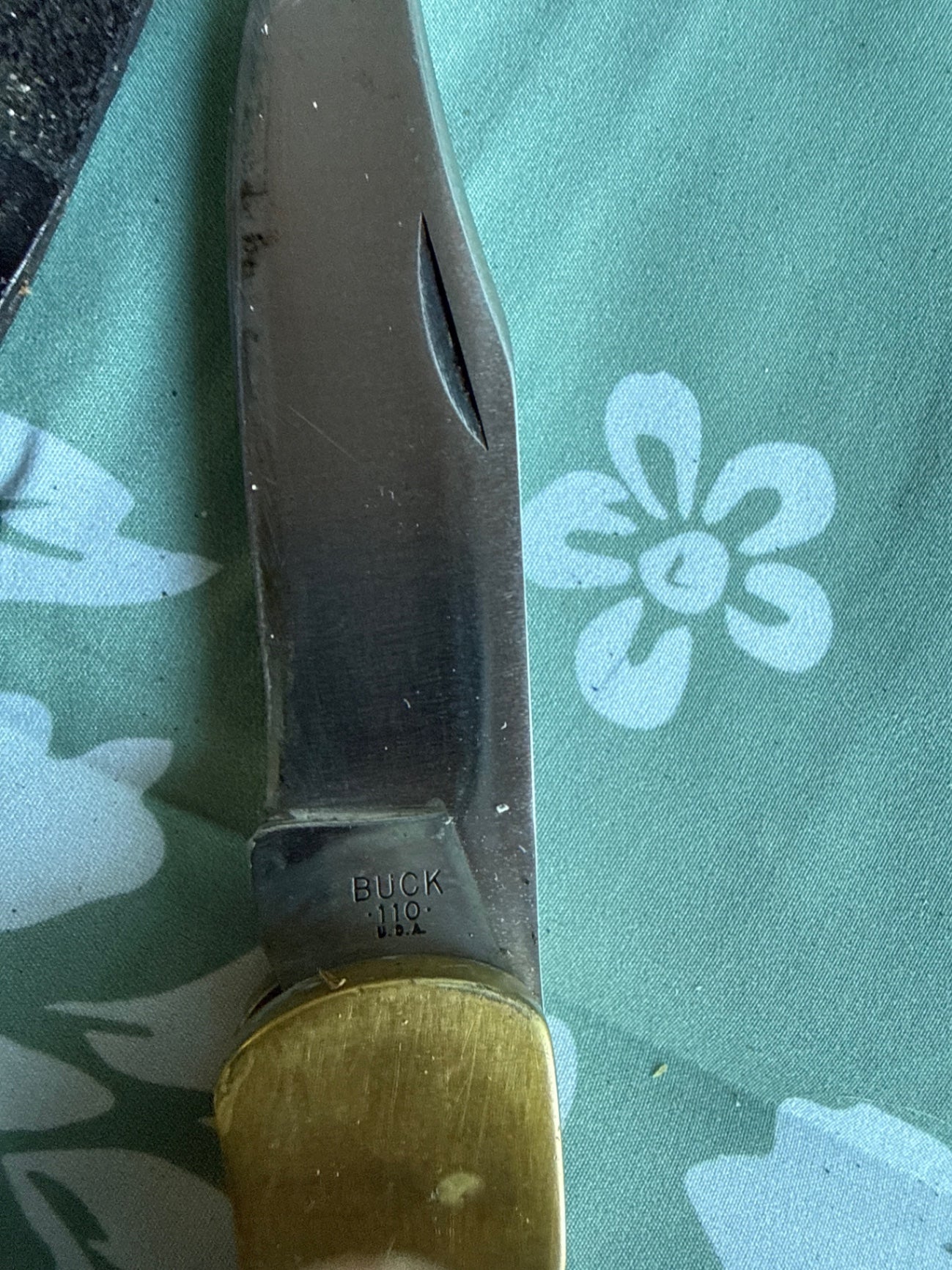 Vintage Buck 110 Folding Hunter Knife with Leather Schrade Belt Sheath